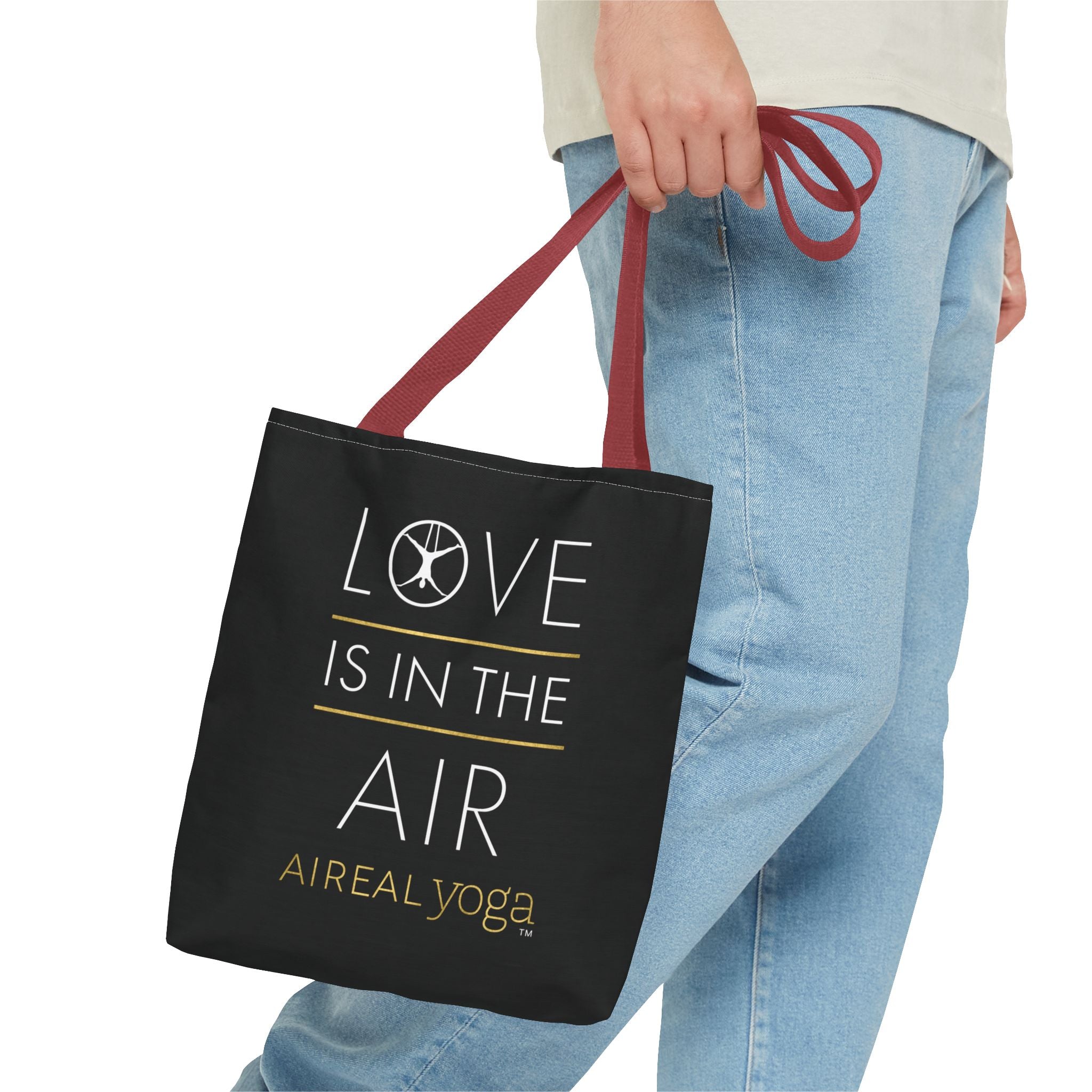 Love Is In The Air Tote Bag | Aerial Yoga Typography Tote