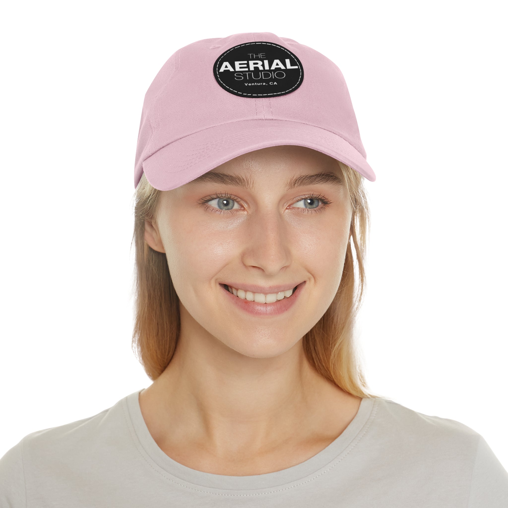Aerial Studio Round Leather Patch Hat | Dad Hat with Leather Patch