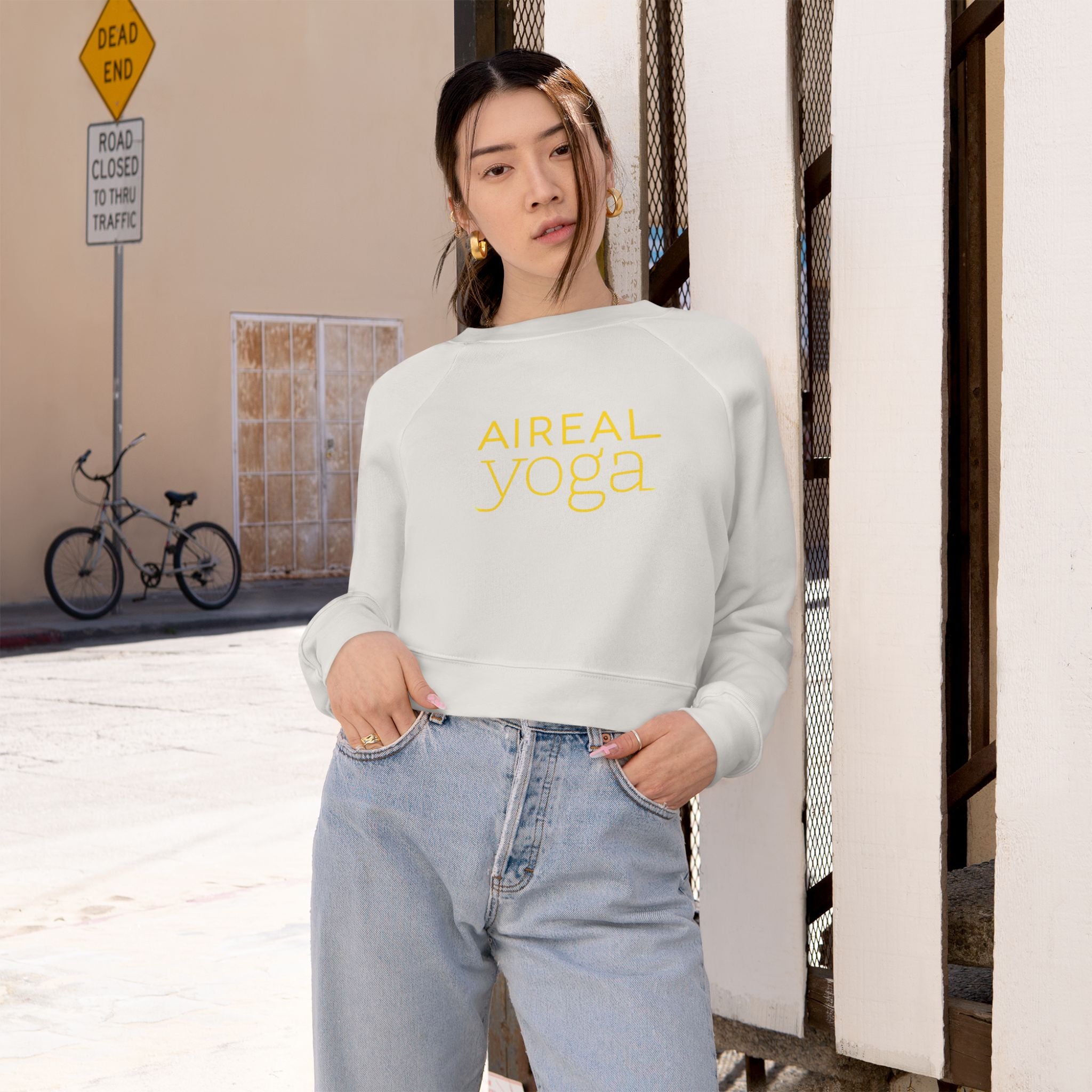 Aireal Yoga logo Cropped Pullover | aerial silks yoga sweatshirt