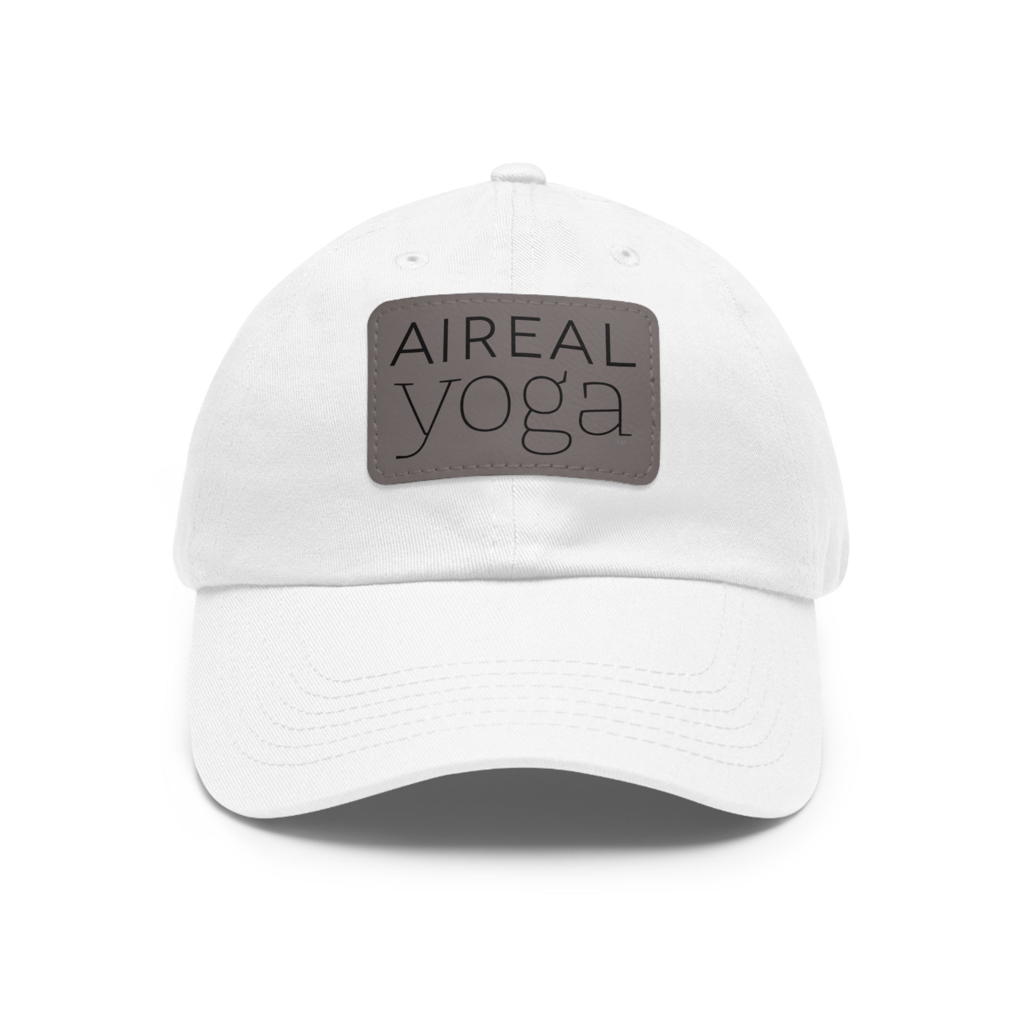 Aireal Yoga Leather Patch Dad Hat | Rectangle Logo