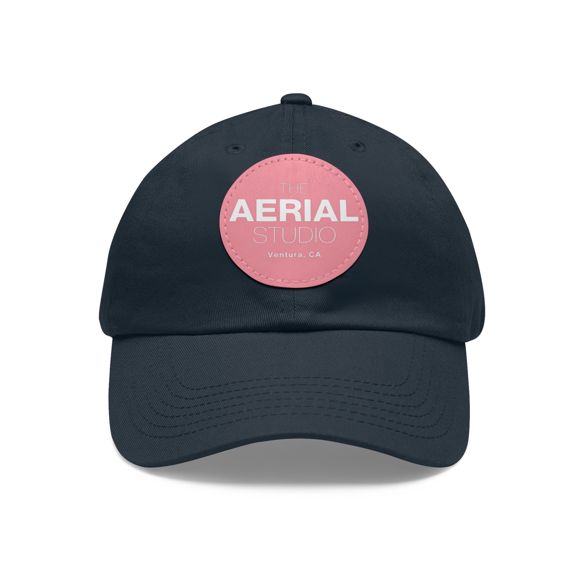 Aerial Studio Round Leather Patch Hat | Dad Hat with Leather Patch