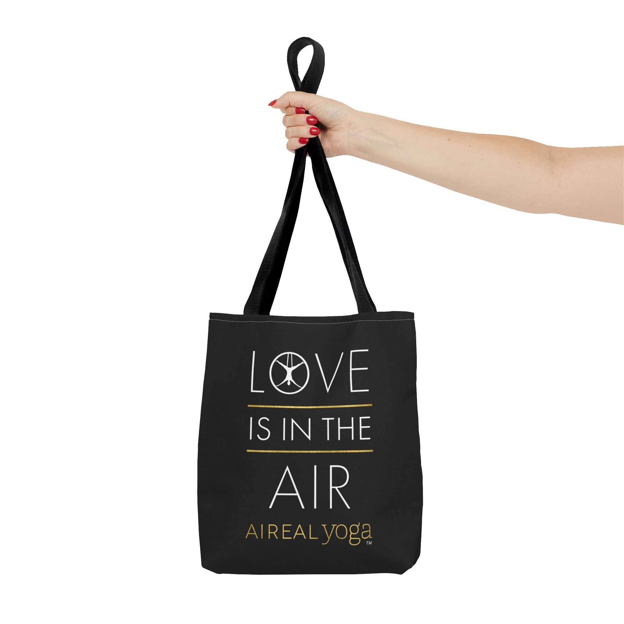 Love Is In The Air Tote Bag | Aerial Yoga Typography Tote