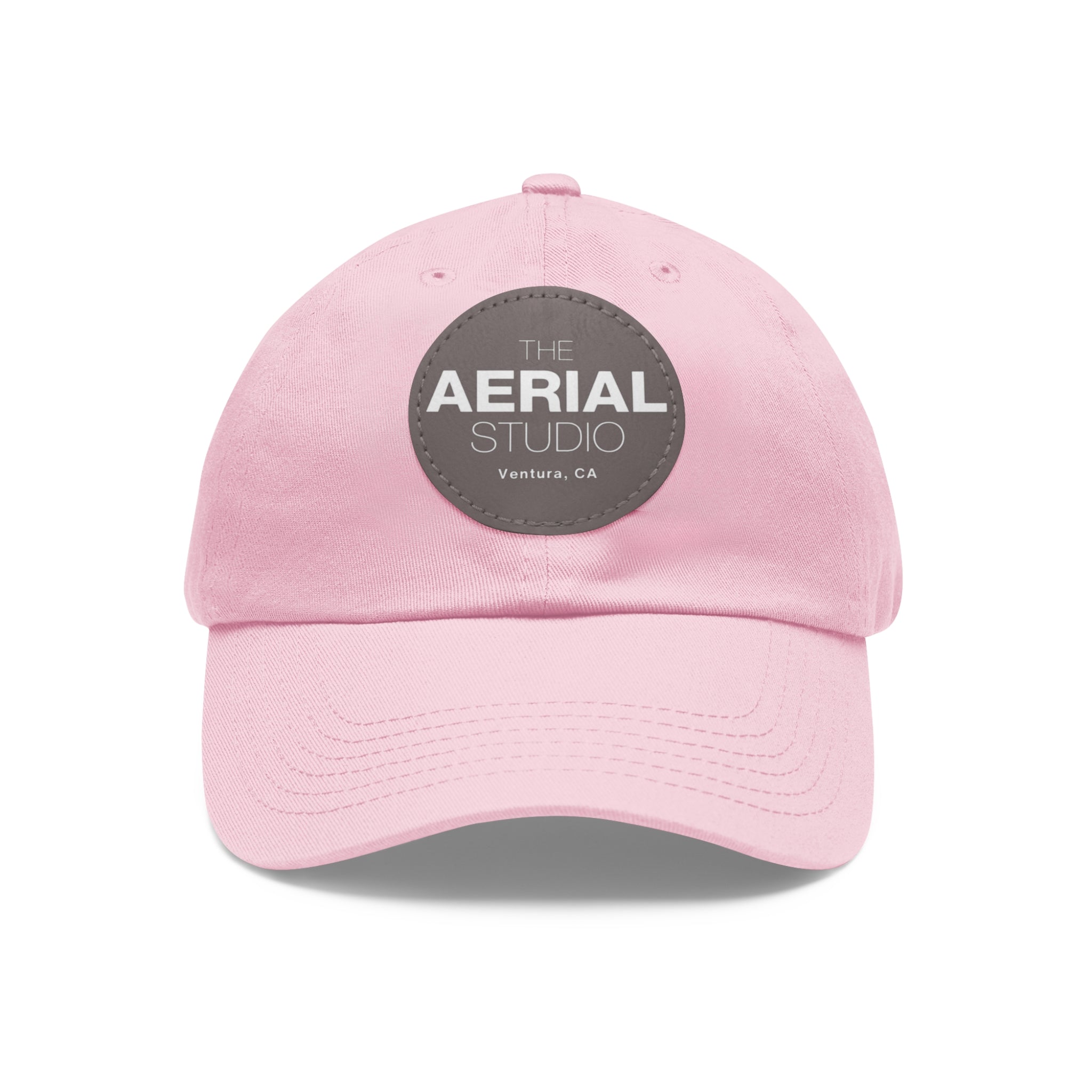 Aerial Studio Round Leather Patch Hat | Dad Hat with Leather Patch