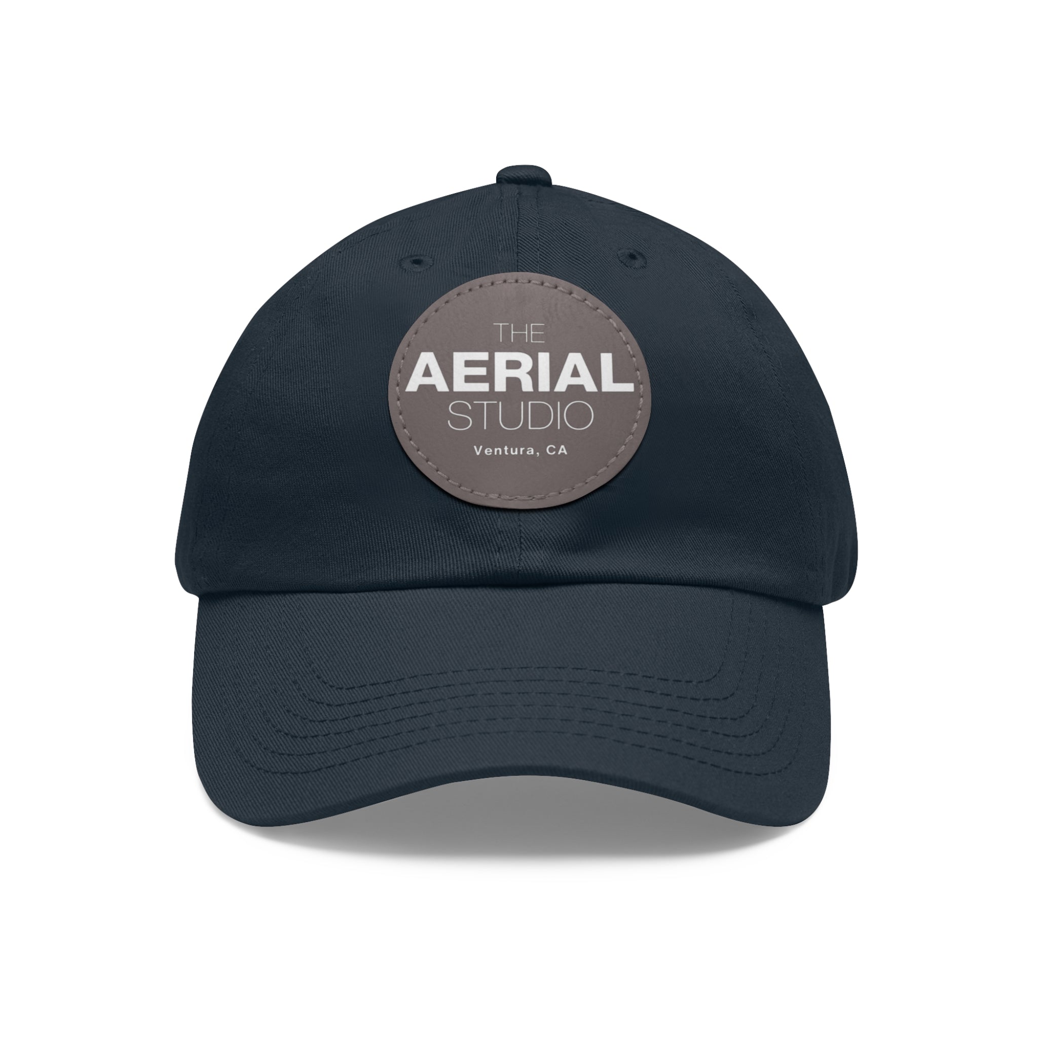 Aerial Studio Round Leather Patch Hat | Dad Hat with Leather Patch