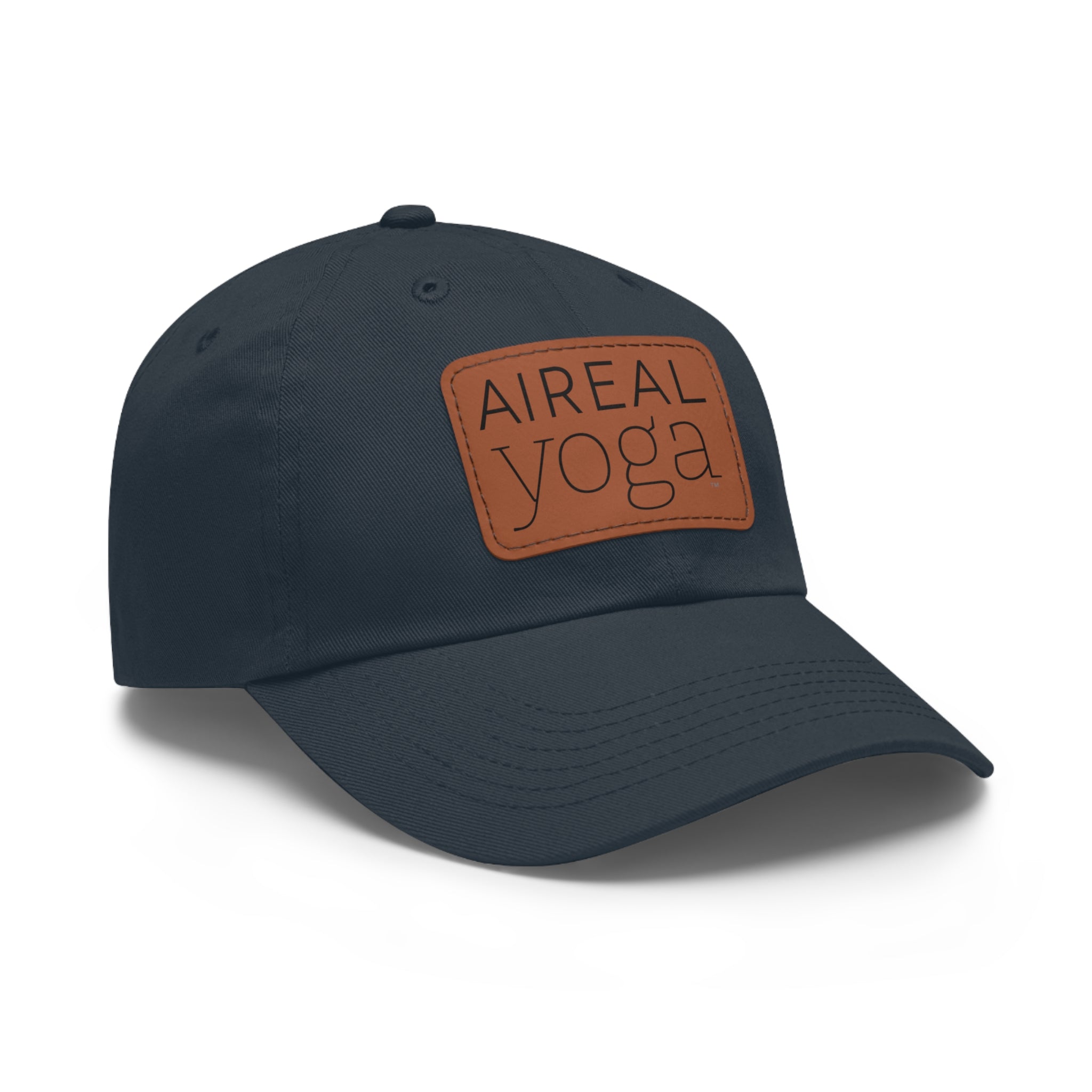 Aireal Yoga Leather Patch Dad Hat | Rectangle Logo