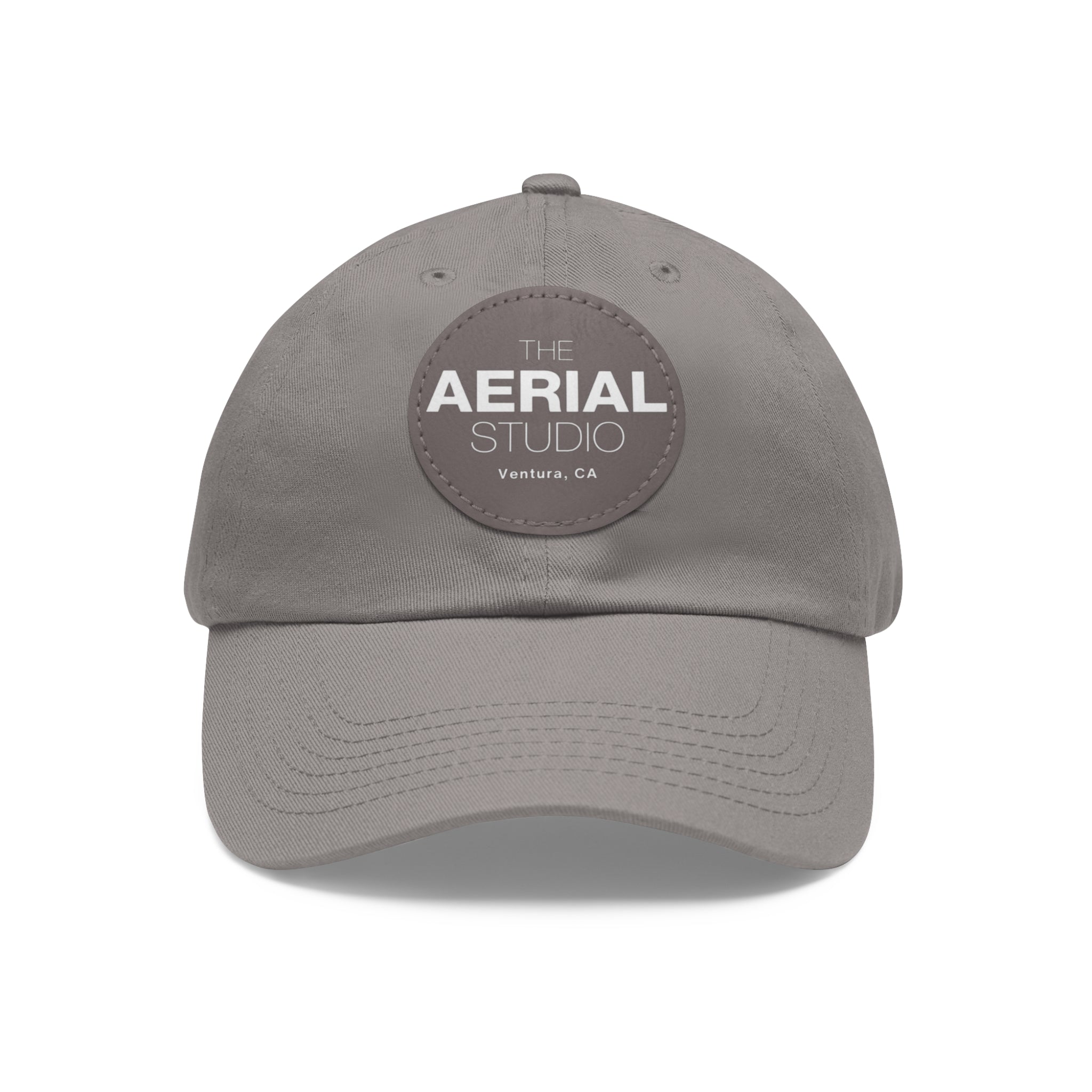 Aerial Studio Round Leather Patch Hat | Dad Hat with Leather Patch