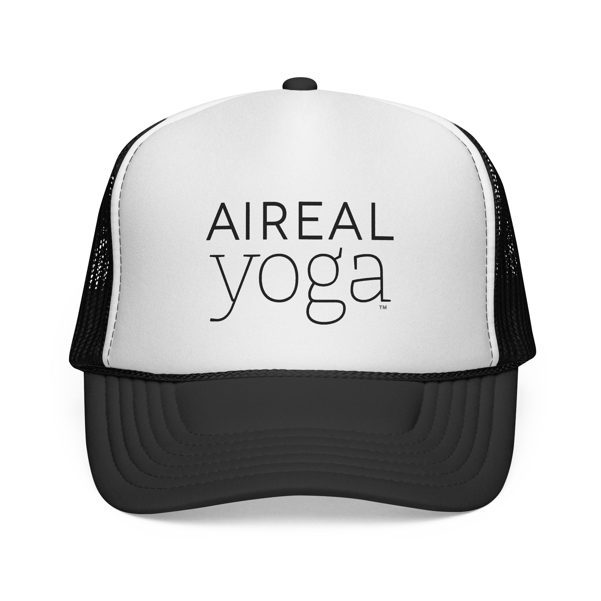 AIREAL yoga Trucker Cap | Embroidered Mesh Hat, Fitness Activewear