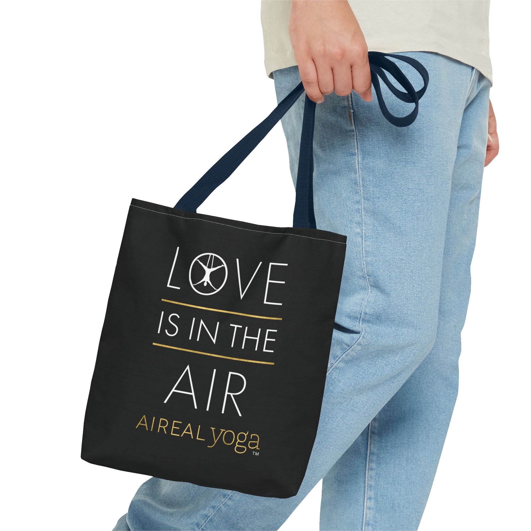 Love Is In The Air Tote Bag | Aerial Yoga Typography Tote