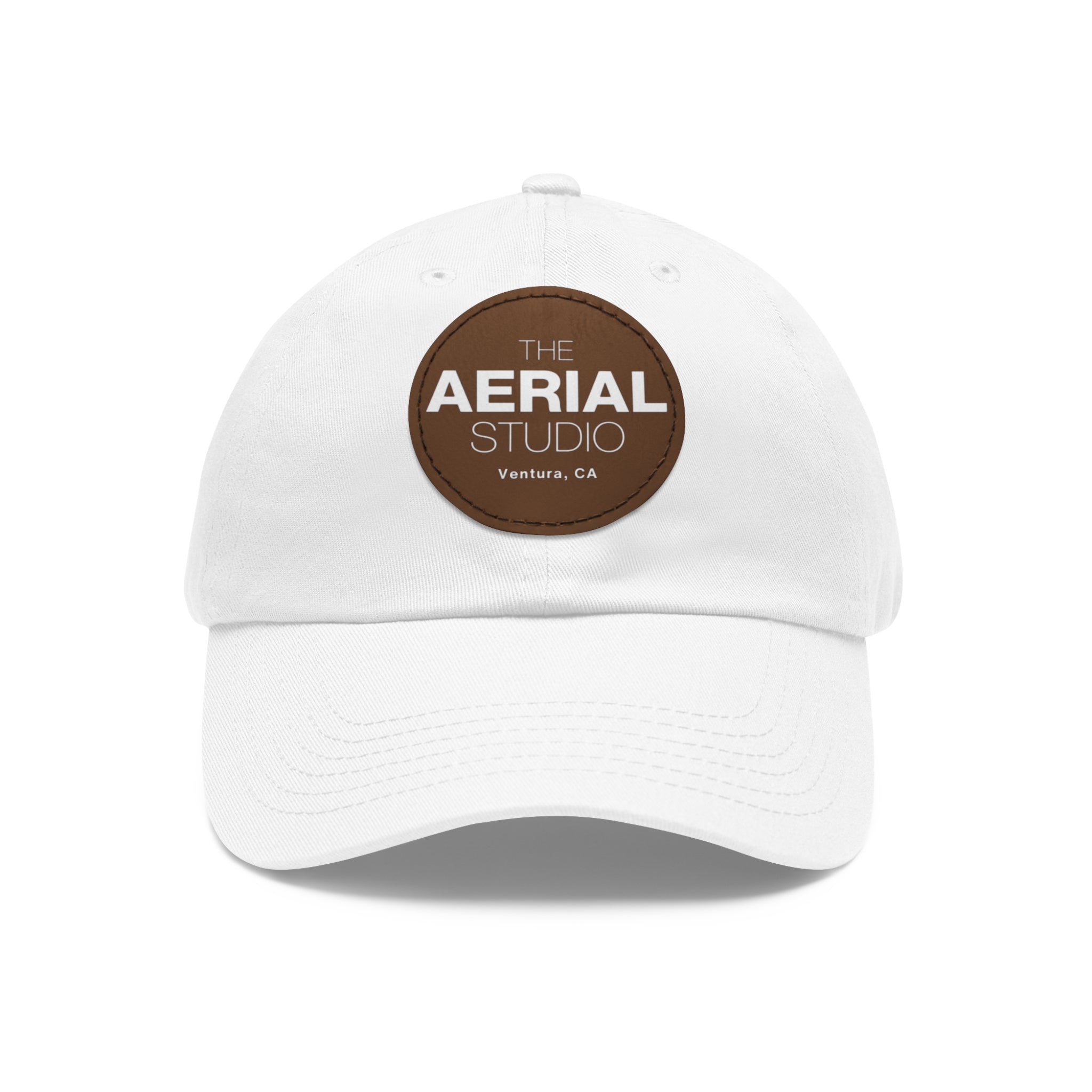 Aerial Studio Round Leather Patch Hat | Dad Hat with Leather Patch
