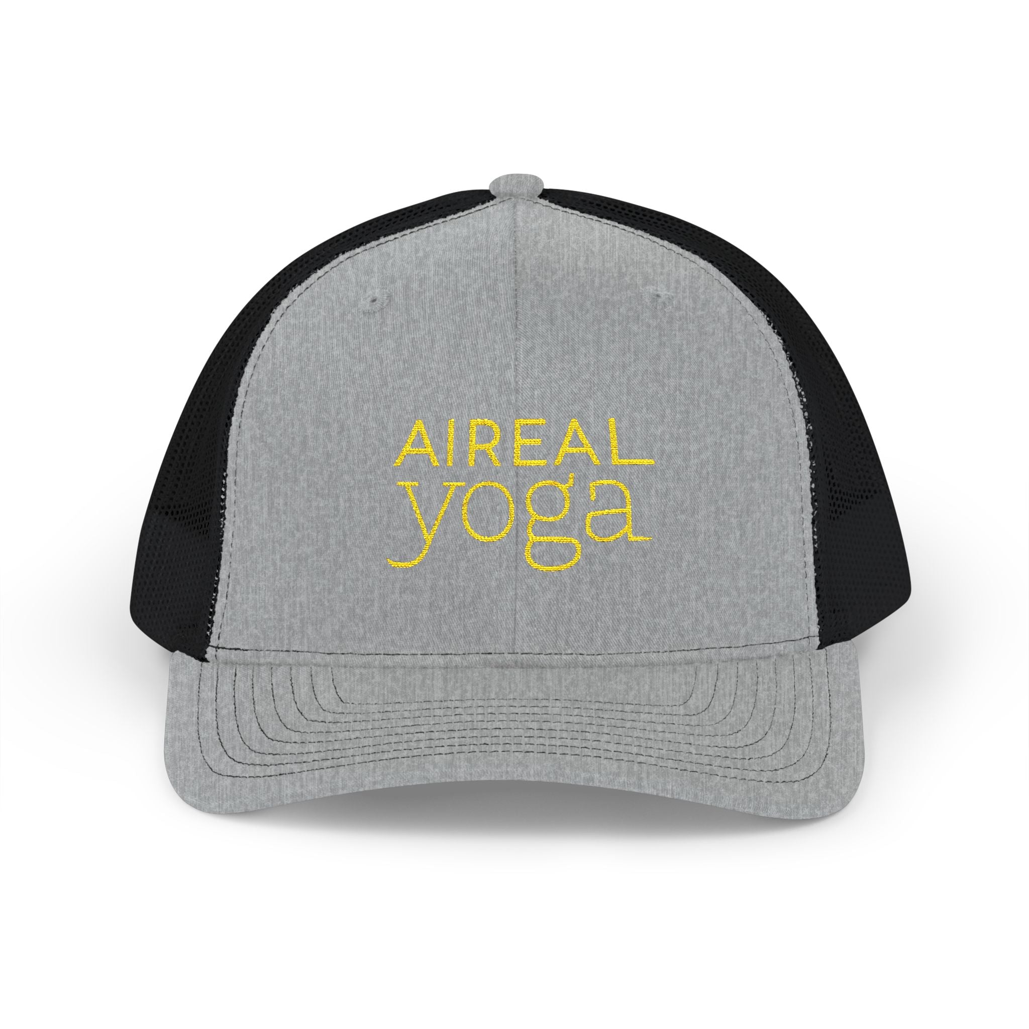 Aireal Yoga Embroidered Trucker Cap | Snapback Mesh Hat