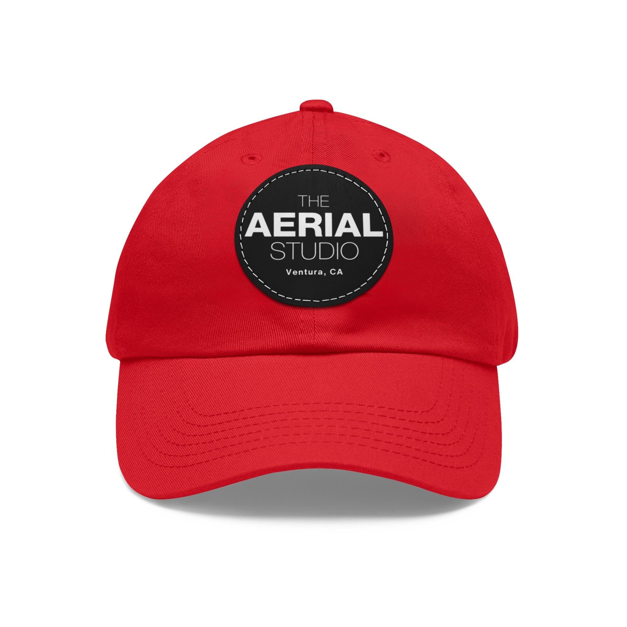 Aerial Studio Round Leather Patch Hat | Dad Hat with Leather Patch