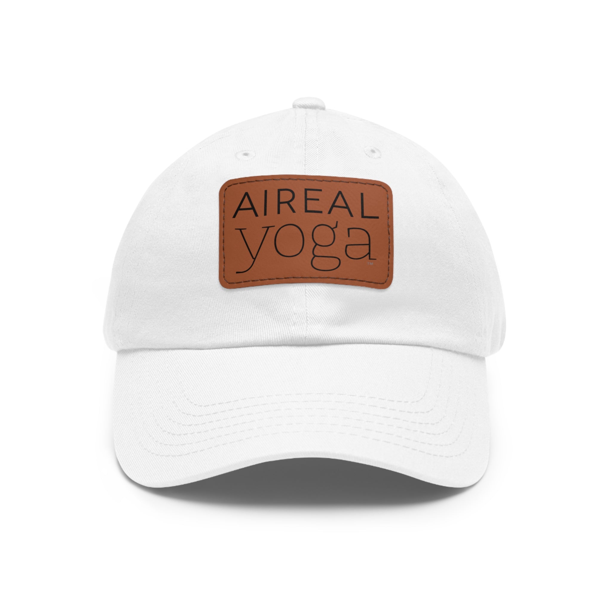Aireal Yoga Leather Patch Dad Hat | Rectangle Logo