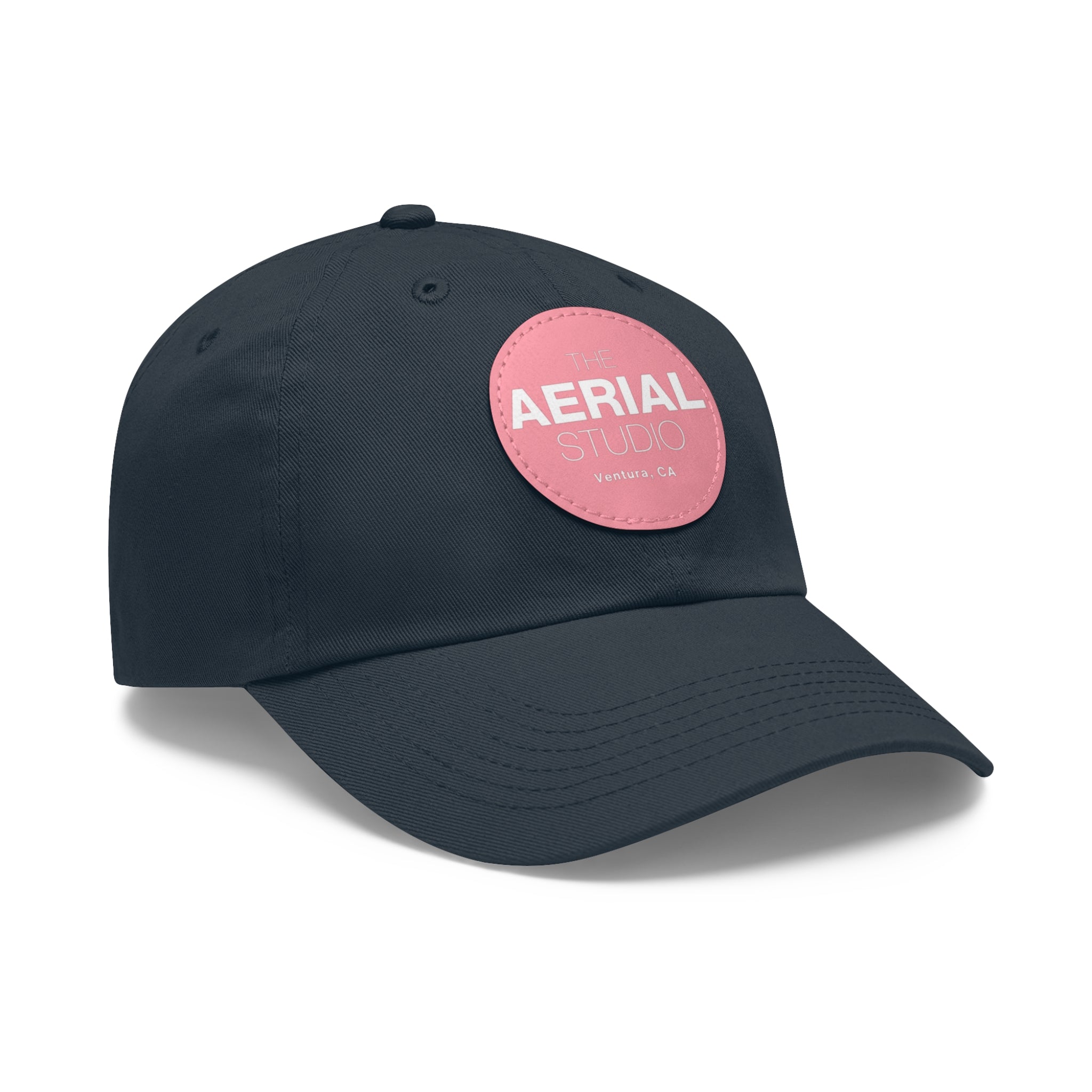 Aerial Studio Round Leather Patch Hat | Dad Hat with Leather Patch