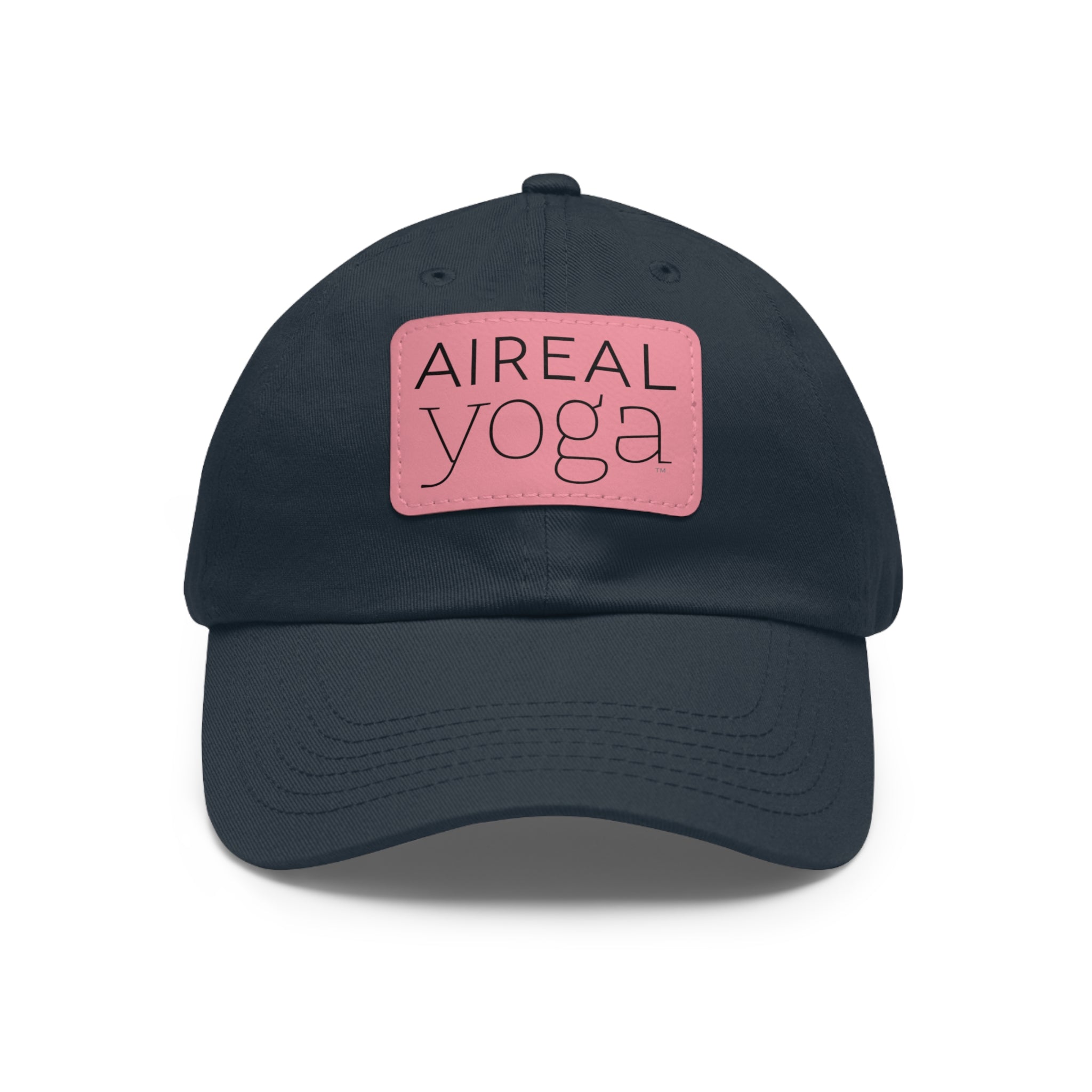 Aireal Yoga Leather Patch Dad Hat | Rectangle Logo