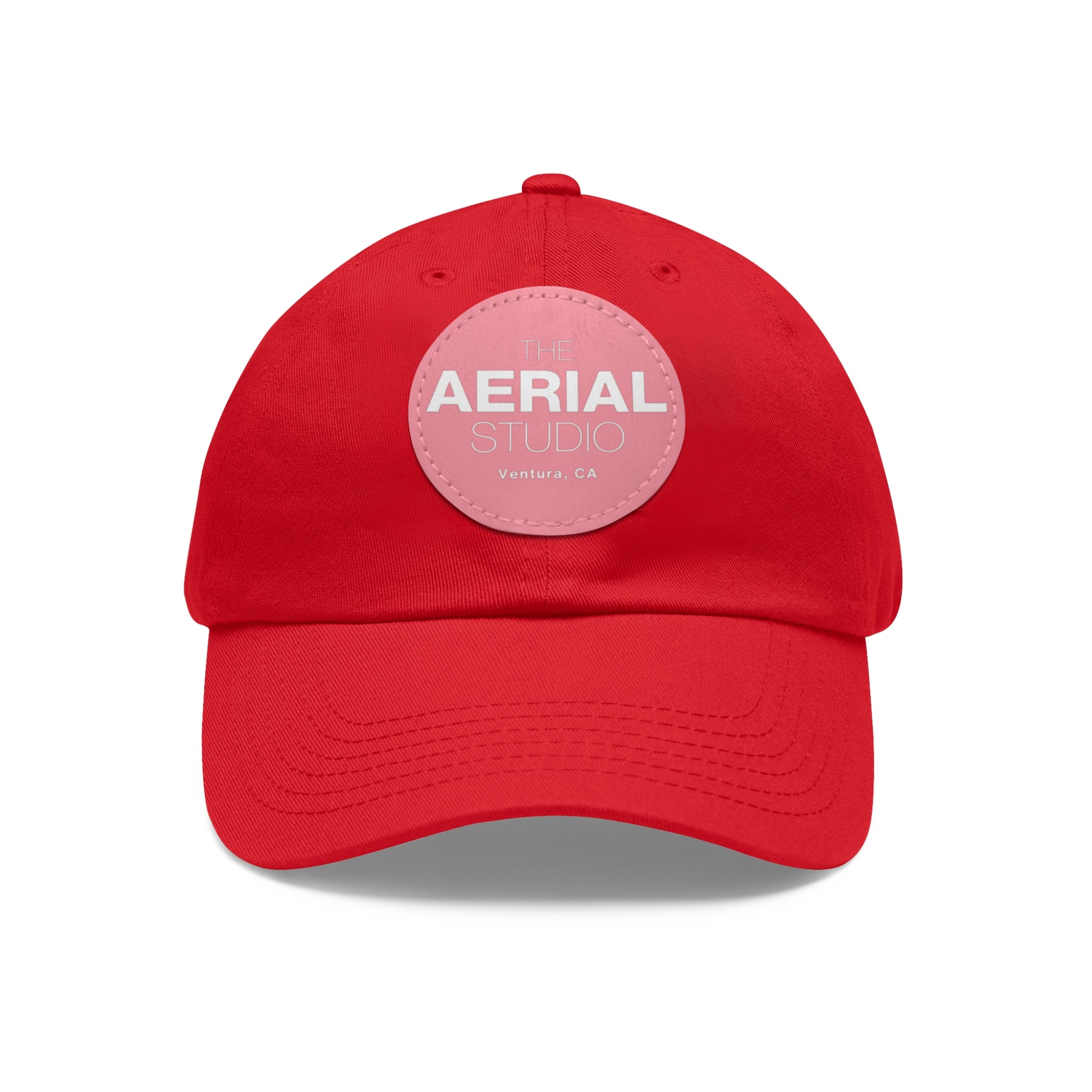 Aerial Studio Round Leather Patch Hat | Dad Hat with Leather Patch