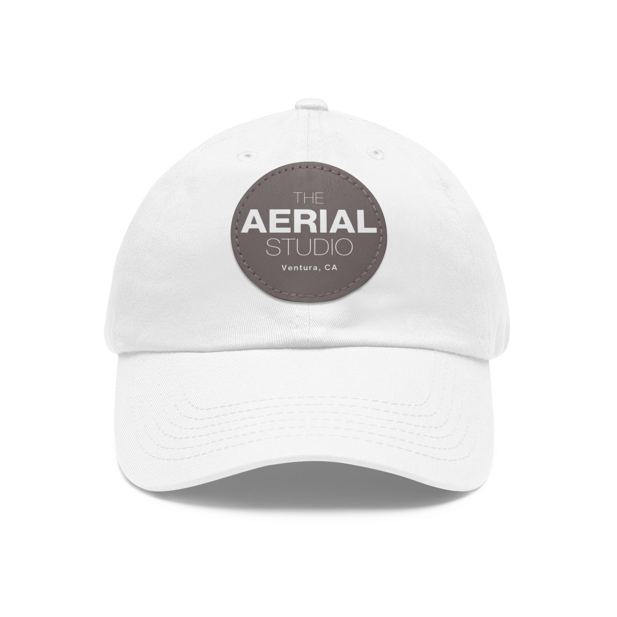 Aerial Studio Round Leather Patch Hat | Dad Hat with Leather Patch