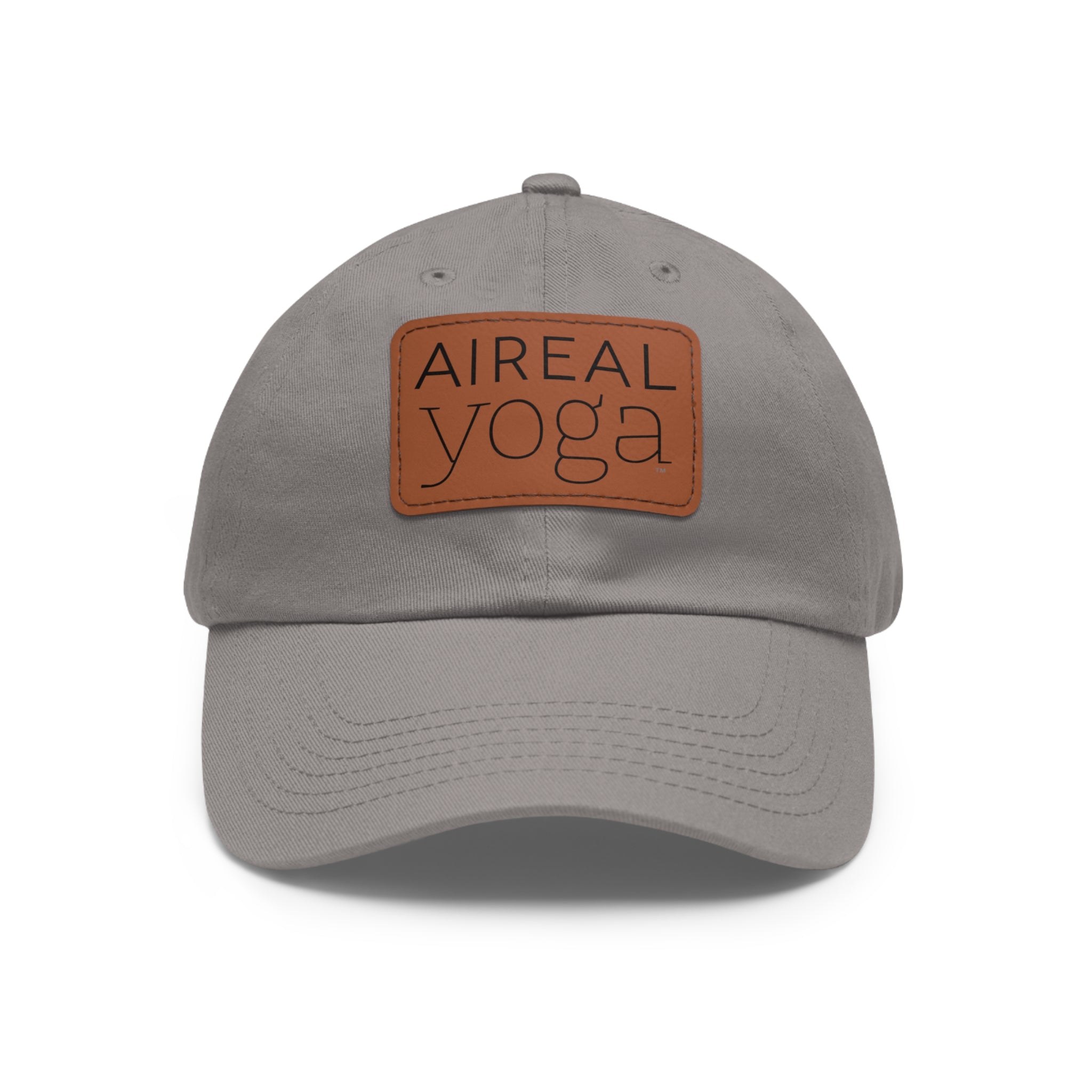 Aireal Yoga Leather Patch Dad Hat | Rectangle Logo