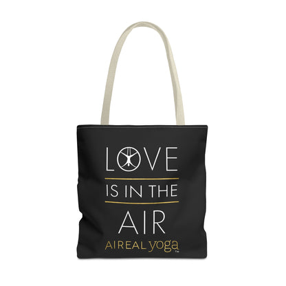 Love Is In The Air Tote Bag | Aerial Yoga Typography Tote