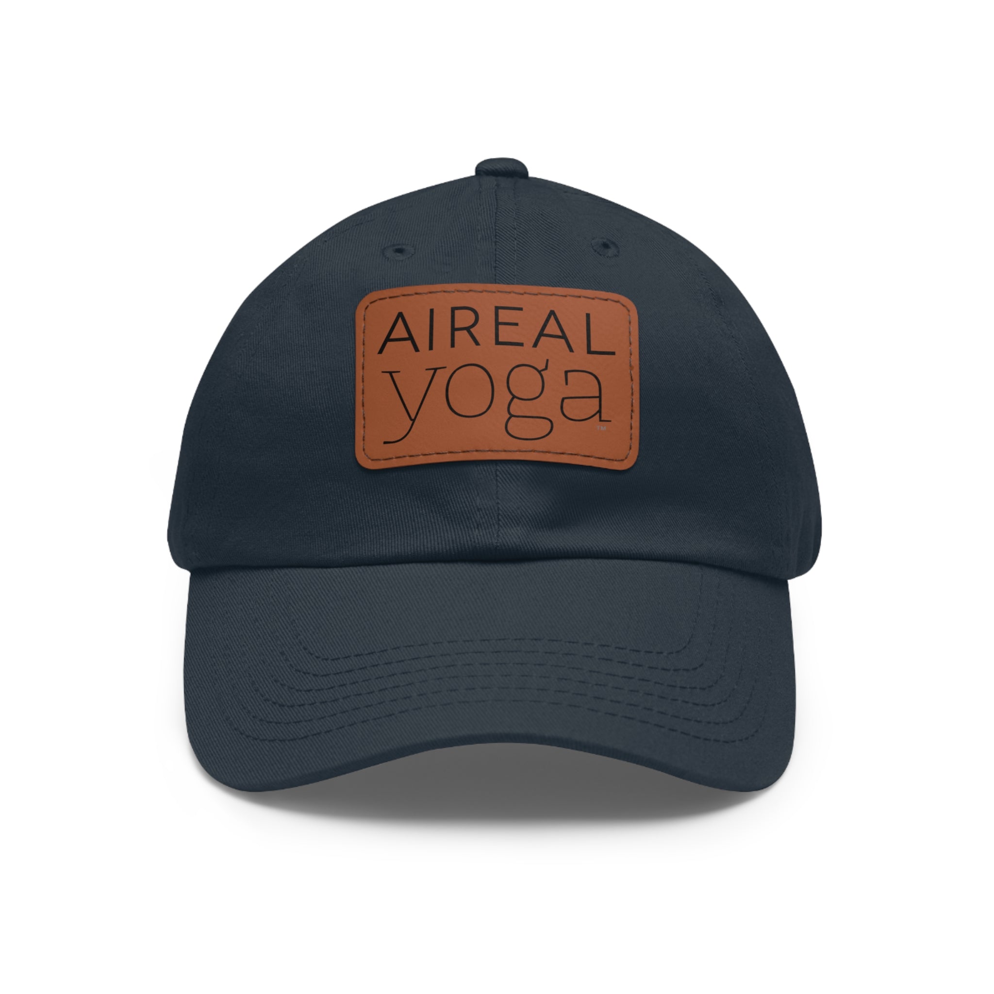 Aireal Yoga Leather Patch Dad Hat | Rectangle Logo