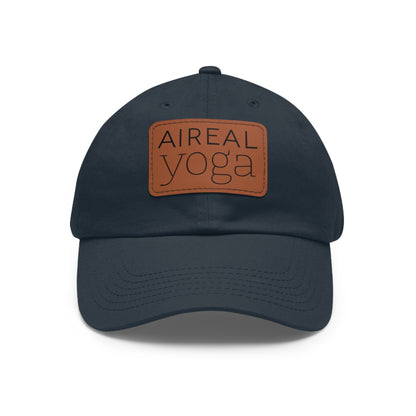 Aireal Yoga Leather Patch Dad Hat | Rectangle Logo