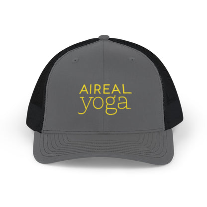 Aireal Yoga Embroidered Trucker Cap | Snapback Mesh Hat