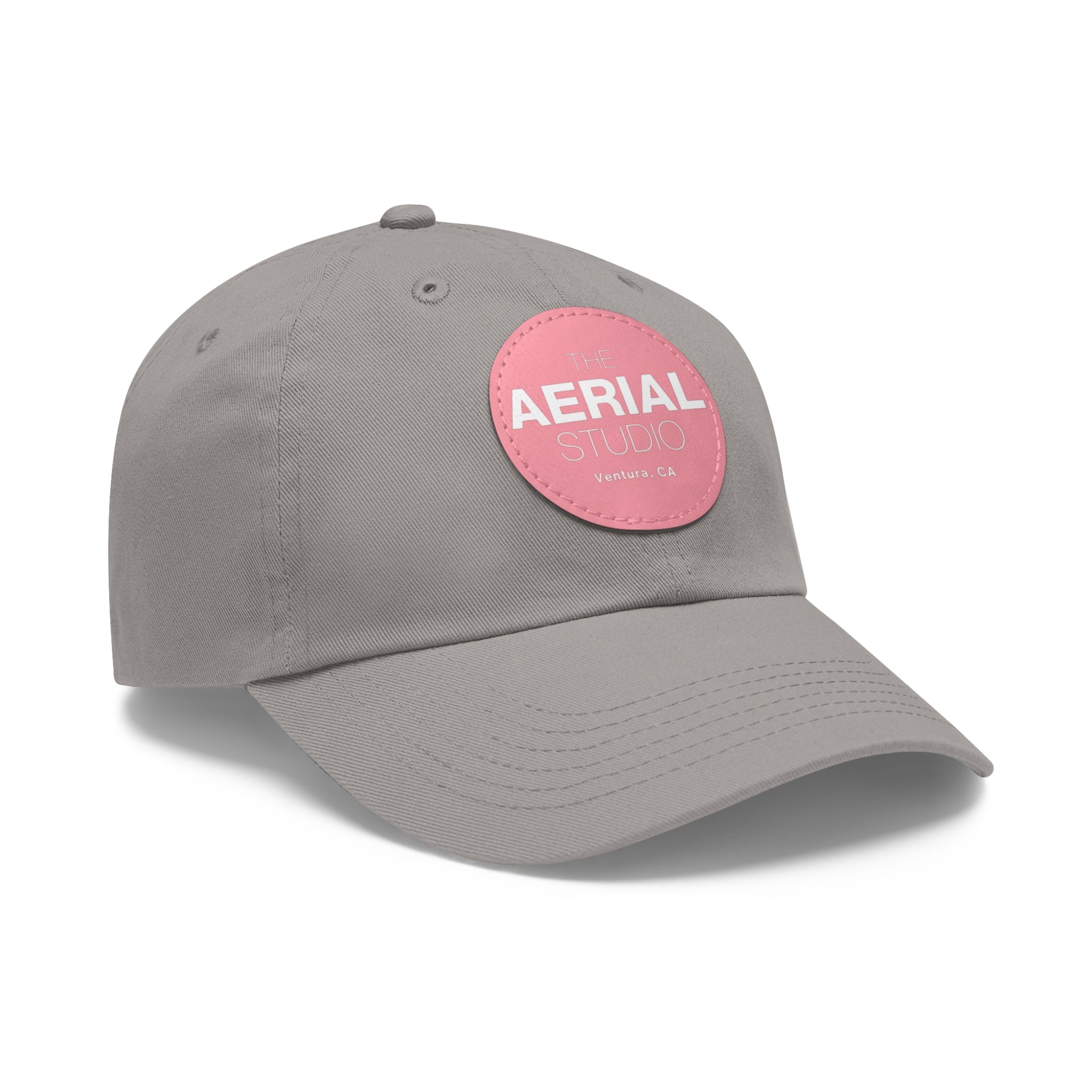 Aerial Studio Round Leather Patch Hat | Dad Hat with Leather Patch