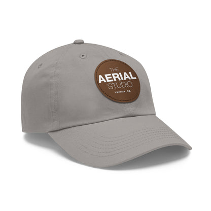 Aerial Studio Round Leather Patch Hat | Dad Hat with Leather Patch