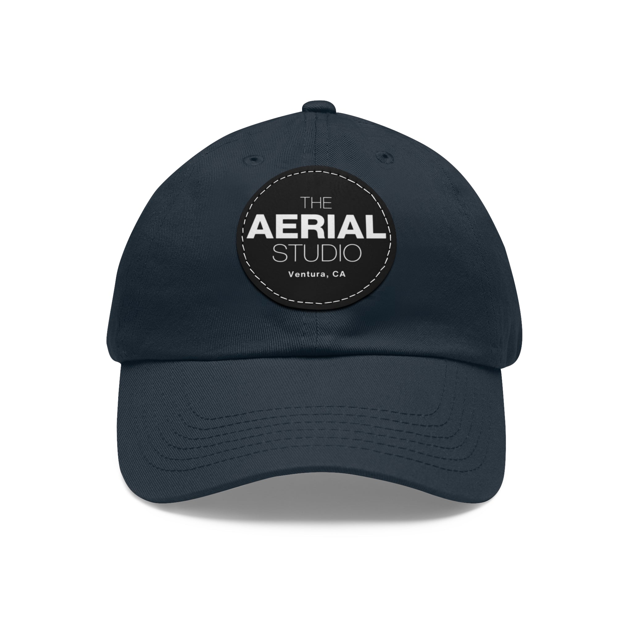 Aerial Studio Round Leather Patch Hat | Dad Hat with Leather Patch