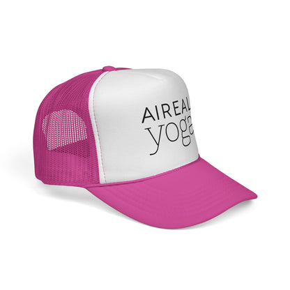 AIREAL yoga Trucker Cap | Embroidered Mesh Hat, Fitness Activewear