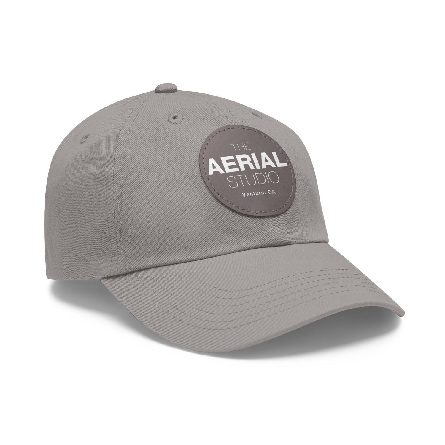 Aerial Studio Round Leather Patch Hat | Dad Hat with Leather Patch