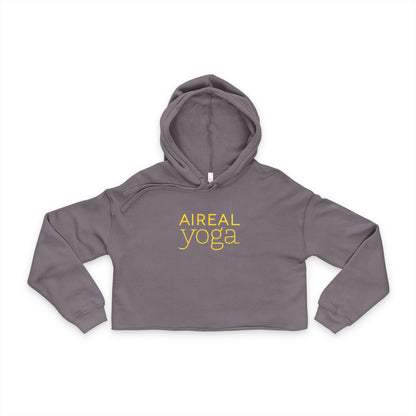Aerial Yoga Cropped Hoodie | with gold logo on back