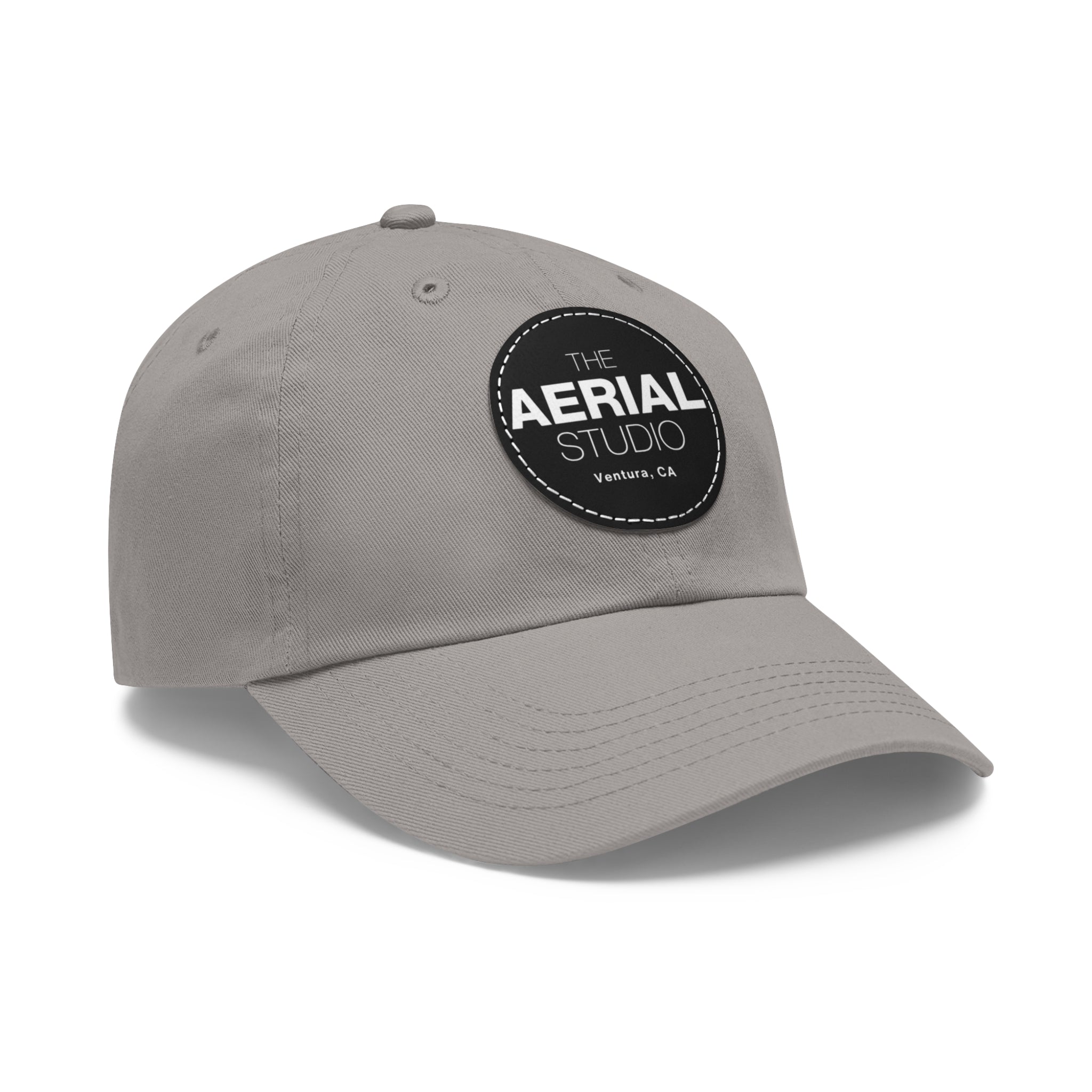 Aerial Studio Round Leather Patch Hat | Dad Hat with Leather Patch