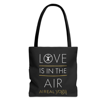 Love Is In The Air Tote Bag | Aerial Yoga Typography Tote