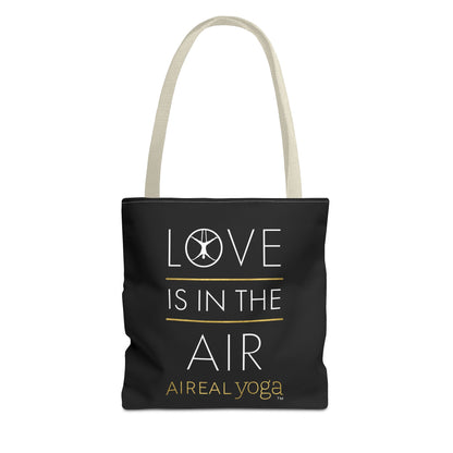 Love Is In The Air Tote Bag | Aerial Yoga Typography Tote