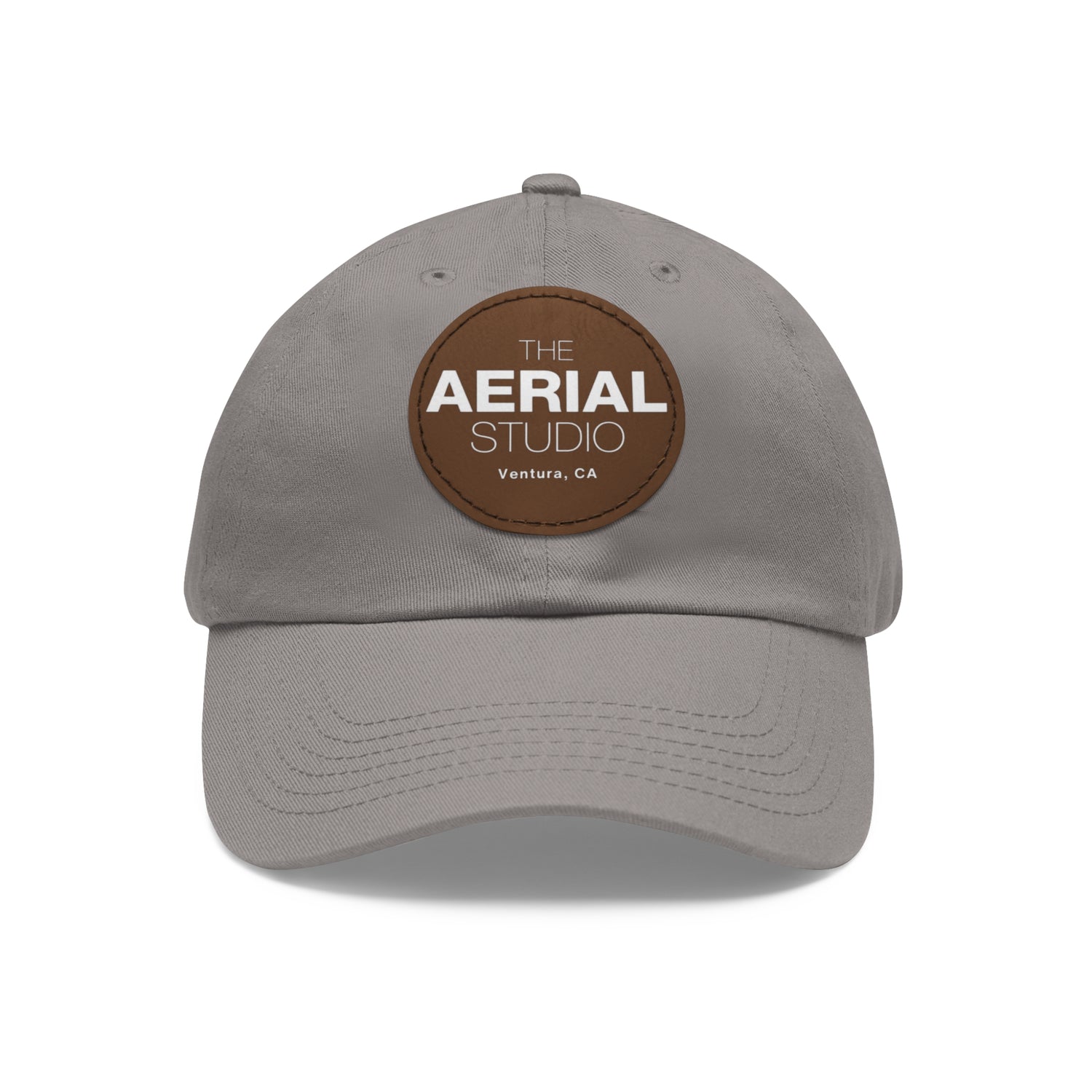 Aerial Studio Round Leather Patch Hat | Dad Hat with Leather Patch