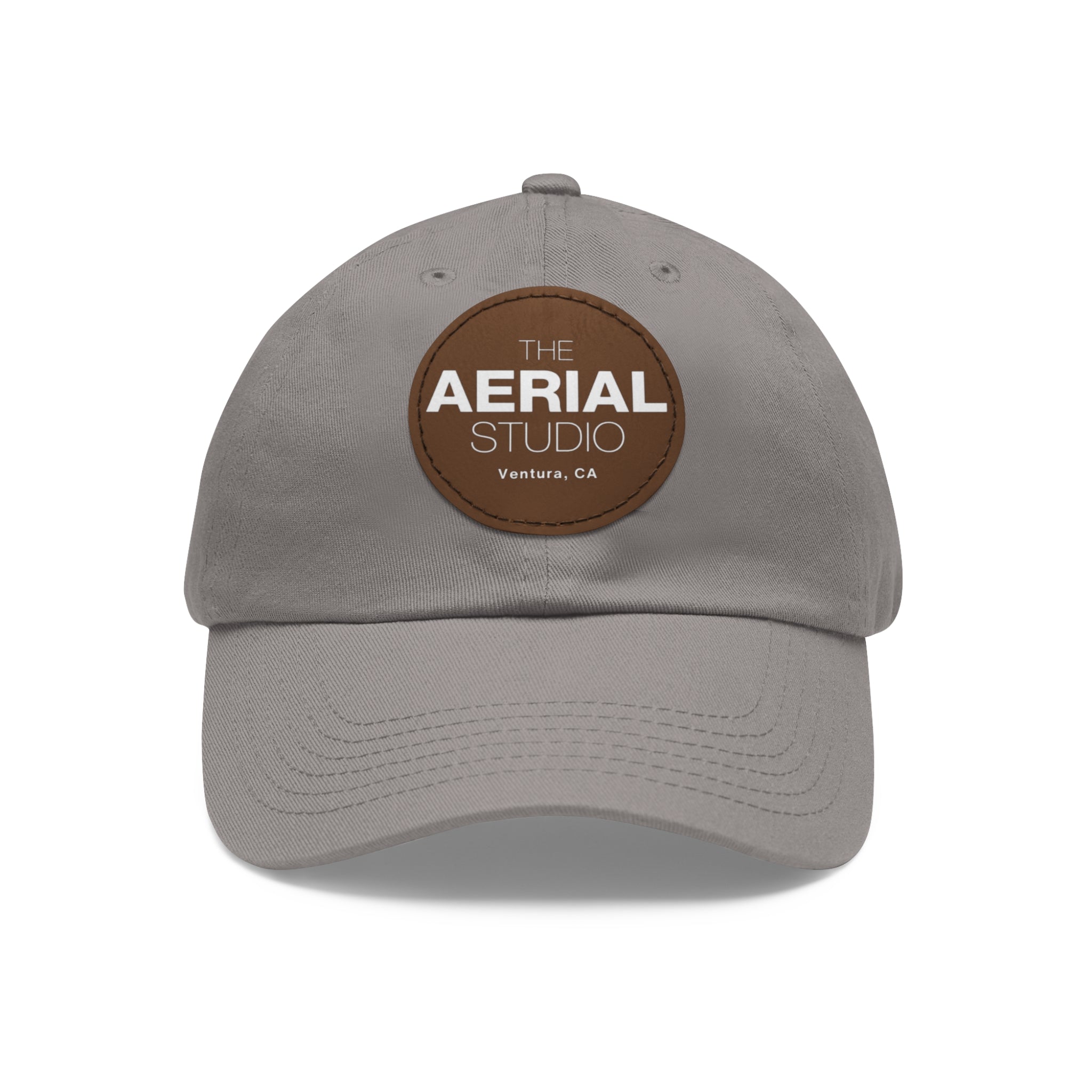 Aerial Studio Round Leather Patch Hat | Dad Hat with Leather Patch