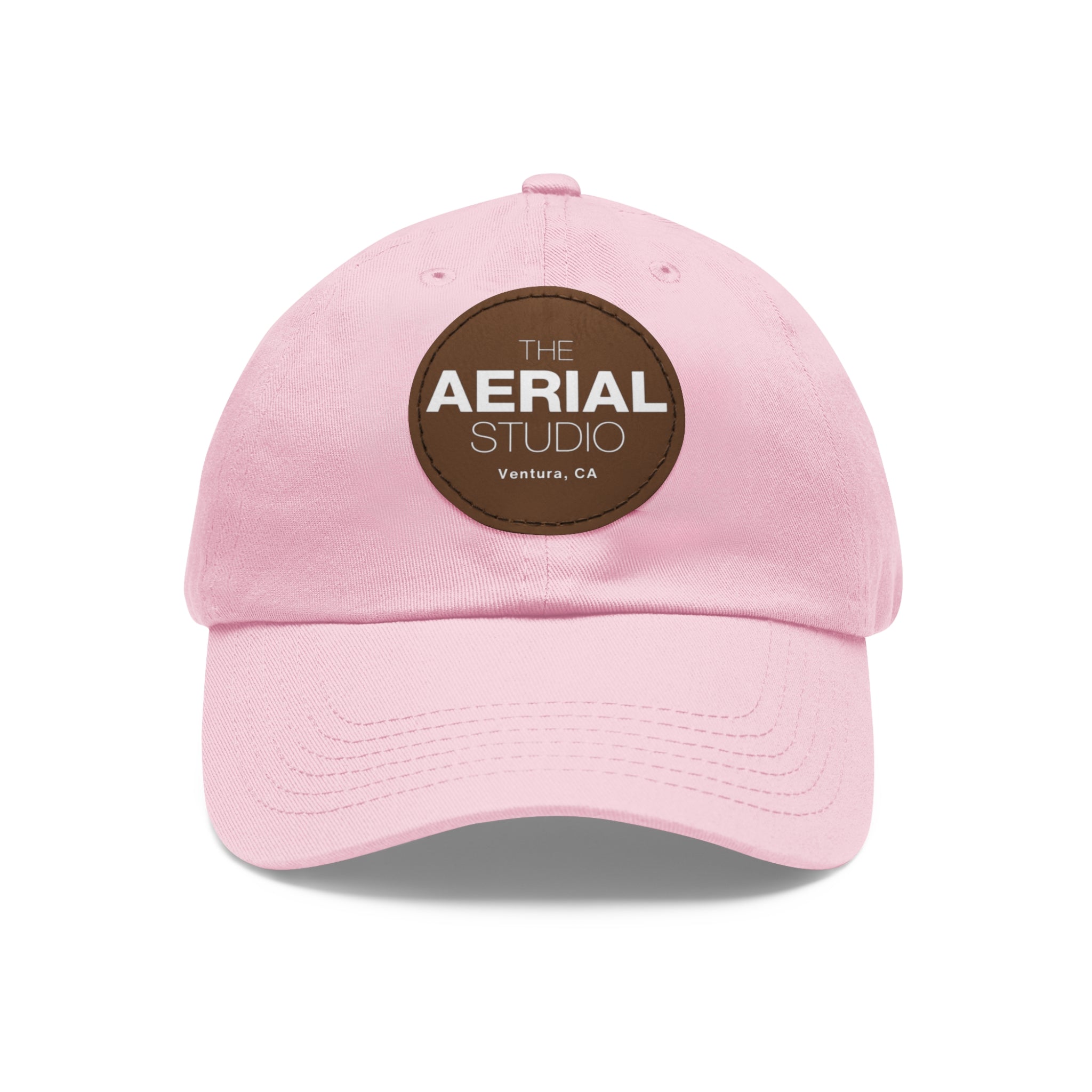 Aerial Studio Round Leather Patch Hat | Dad Hat with Leather Patch