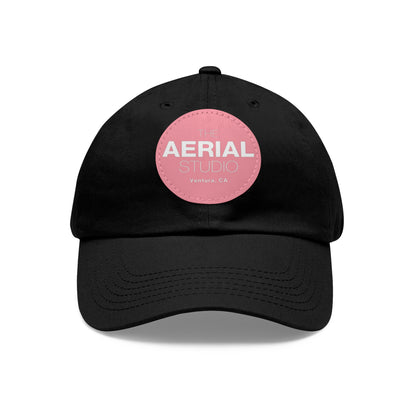 Aerial Studio Round Leather Patch Hat | Dad Hat with Leather Patch