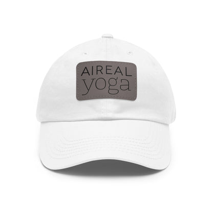 Aireal Yoga Leather Patch Dad Hat | Rectangle Logo