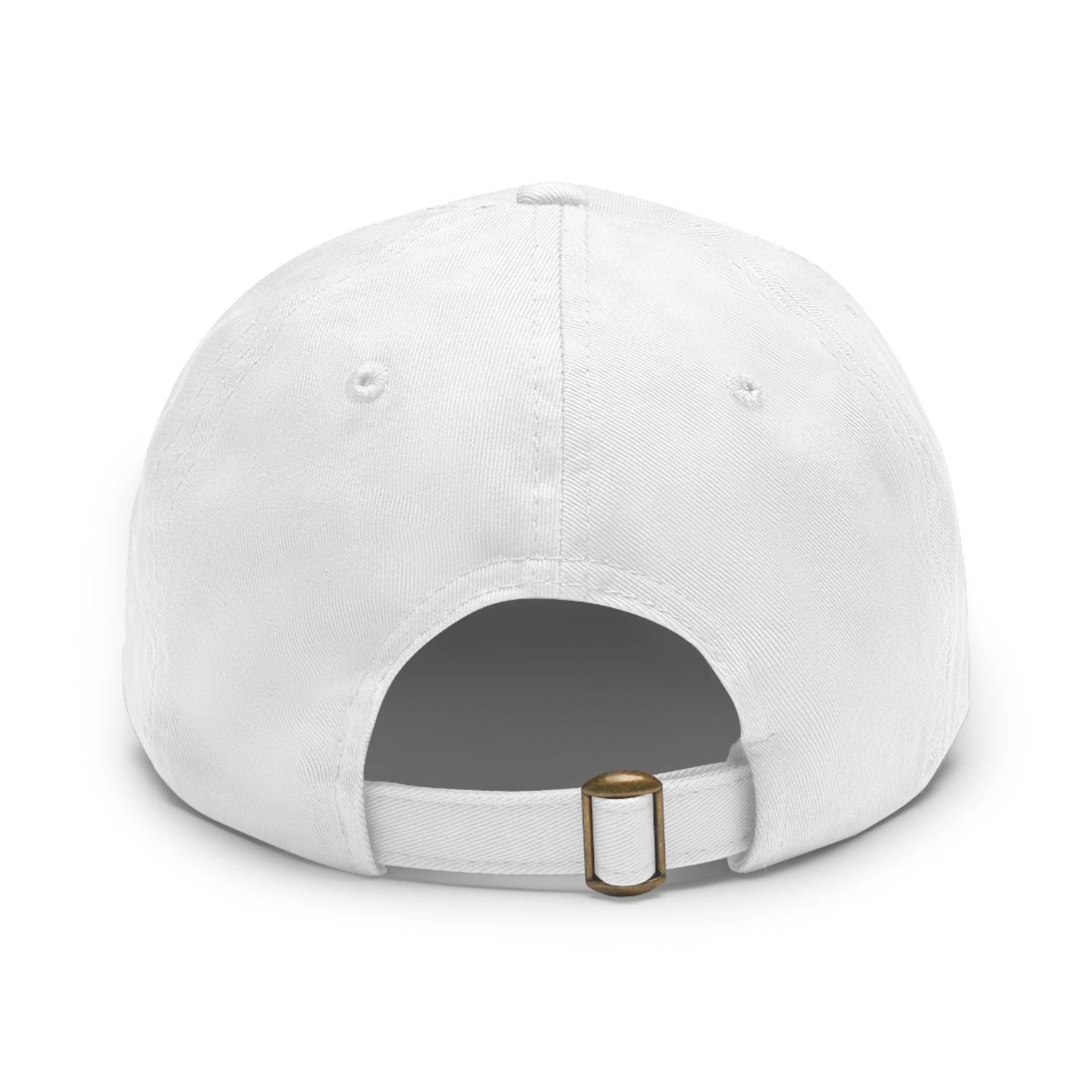 Aerial Studio Round Leather Patch Hat | White dad cap with blue logo