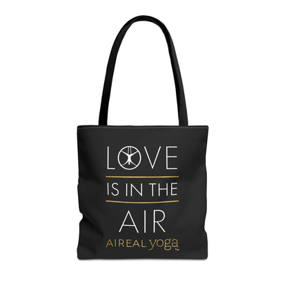 Love Is In The Air Tote Bag | Aerial Yoga Typography Tote
