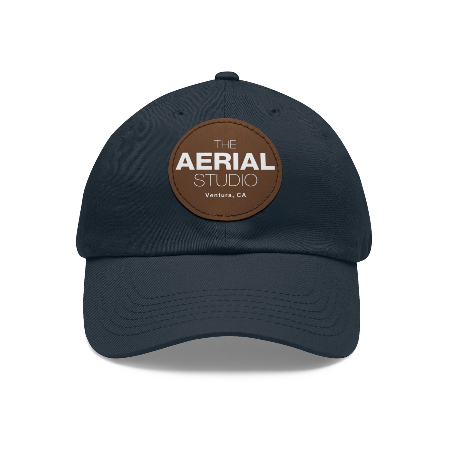 Aerial Studio Round Leather Patch Hat | Dad Hat with Leather Patch