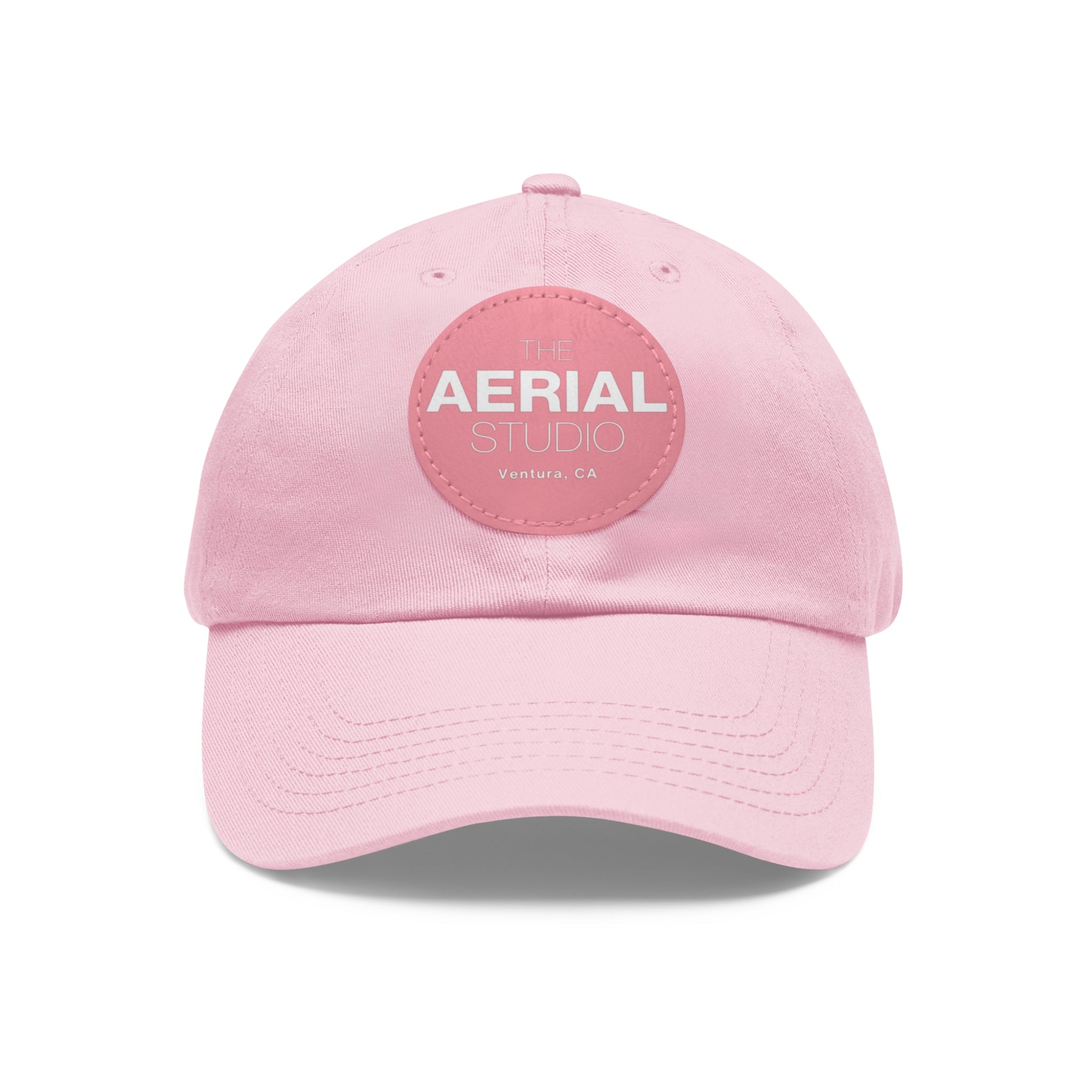 Aerial Studio Round Leather Patch Hat | Dad Hat with Leather Patch