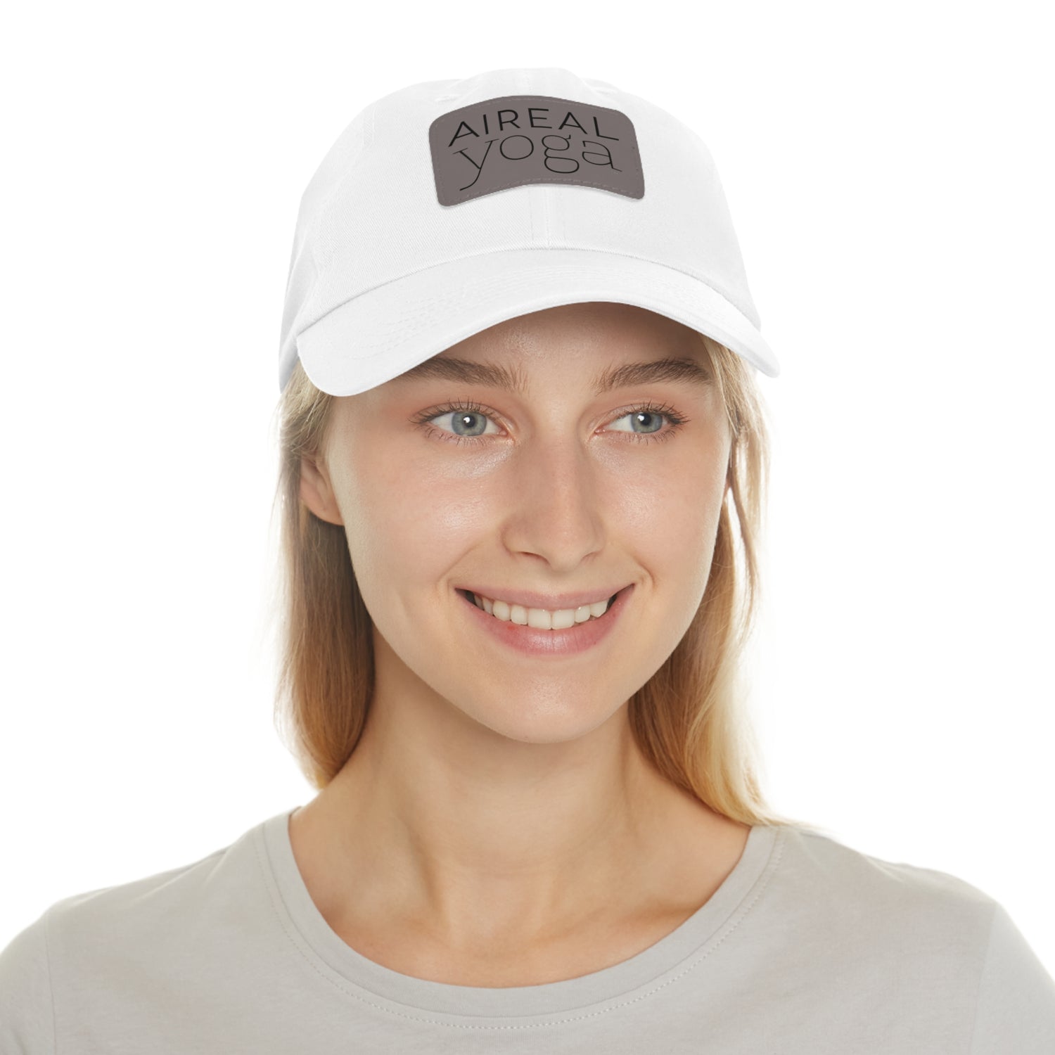 Aireal Yoga Leather Patch Dad Hat | Rectangle Logo