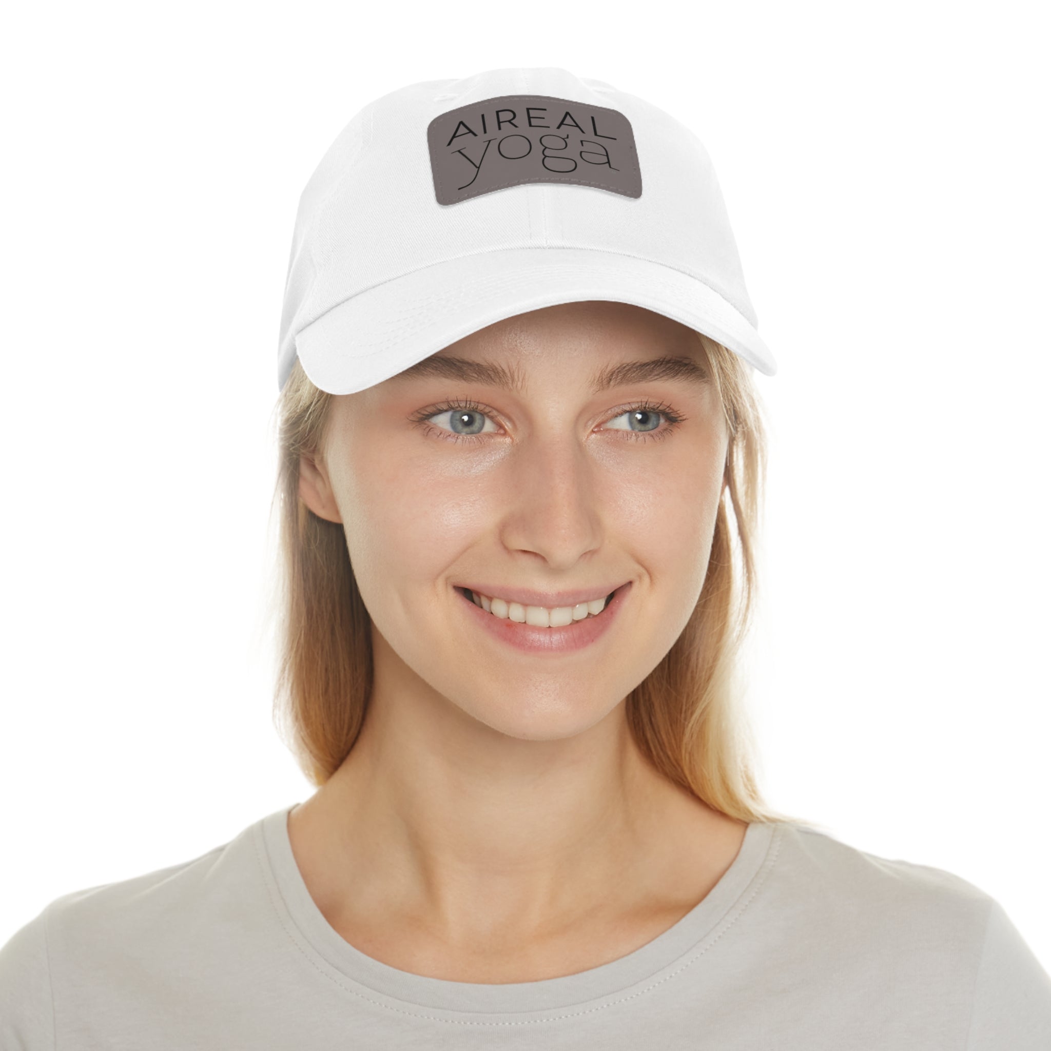 Aireal Yoga Leather Patch Dad Hat | Rectangle Logo