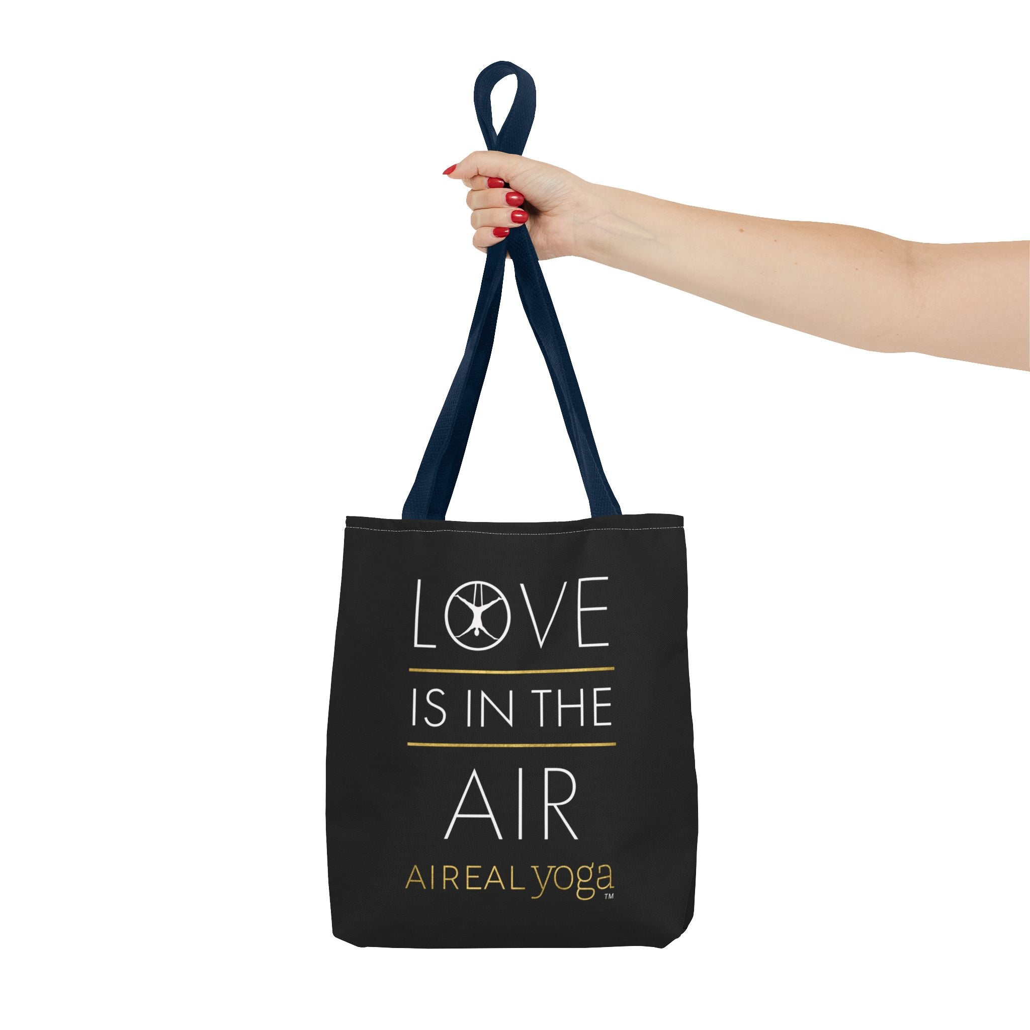 Love Is In The Air Tote Bag | Aerial Yoga Typography Tote