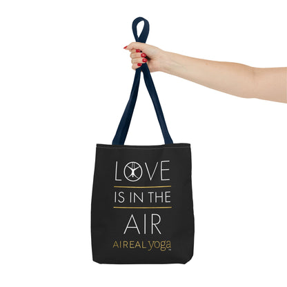 Love Is In The Air Tote Bag | Aerial Yoga Typography Tote