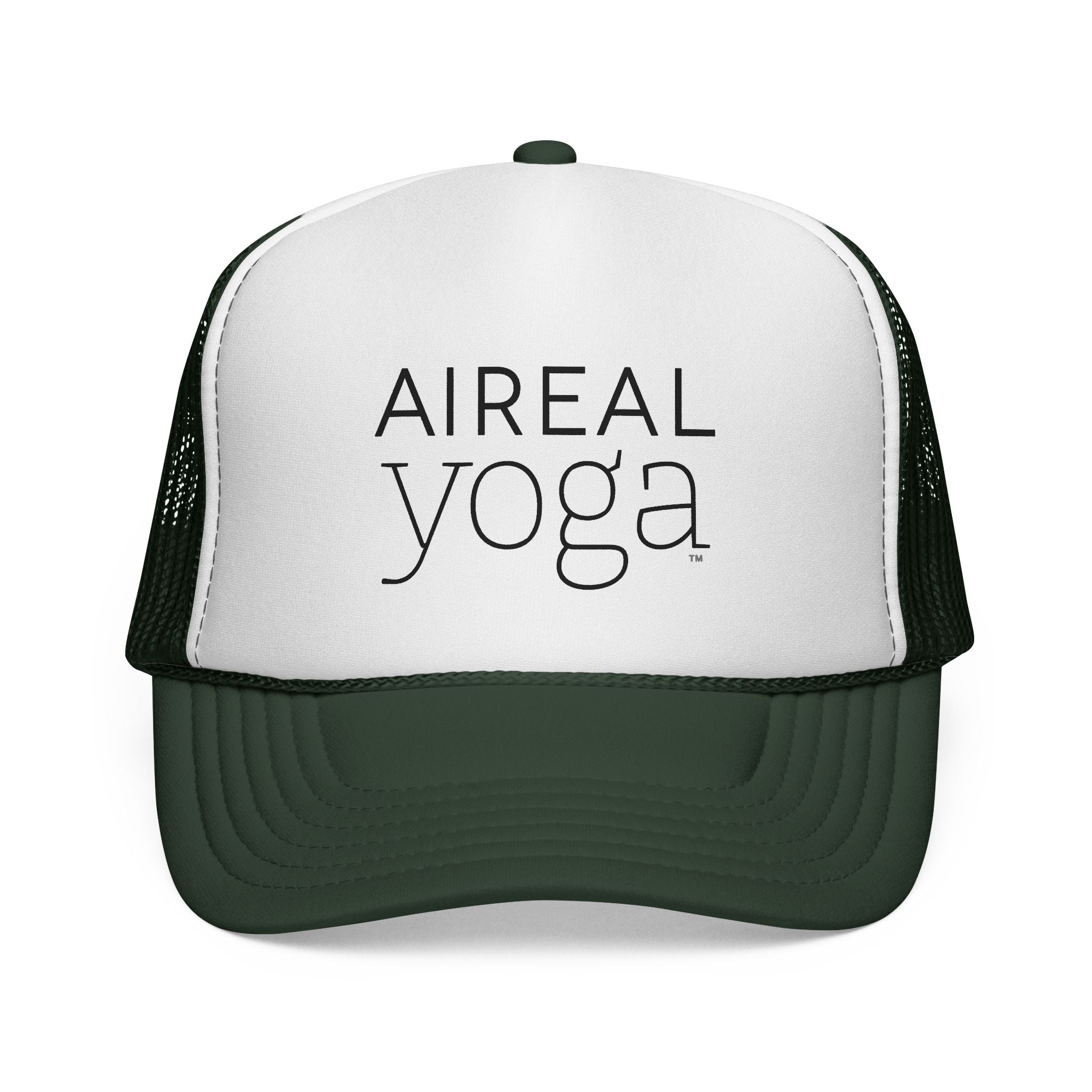 AIREAL yoga Trucker Cap | Embroidered Mesh Hat, Fitness Activewear
