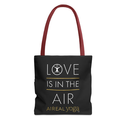 Love Is In The Air Tote Bag | Aerial Yoga Typography Tote