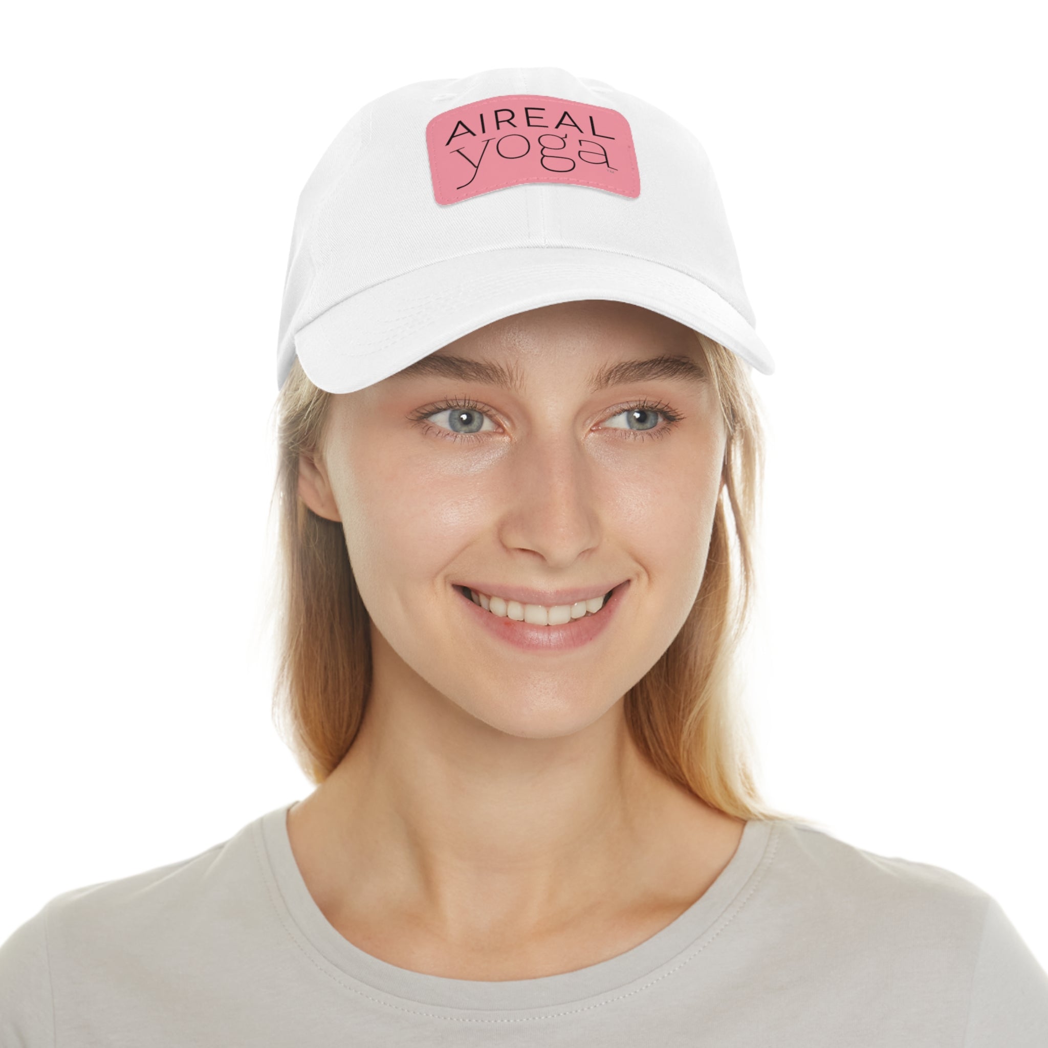 Aireal Yoga Leather Patch Dad Hat | Rectangle Logo